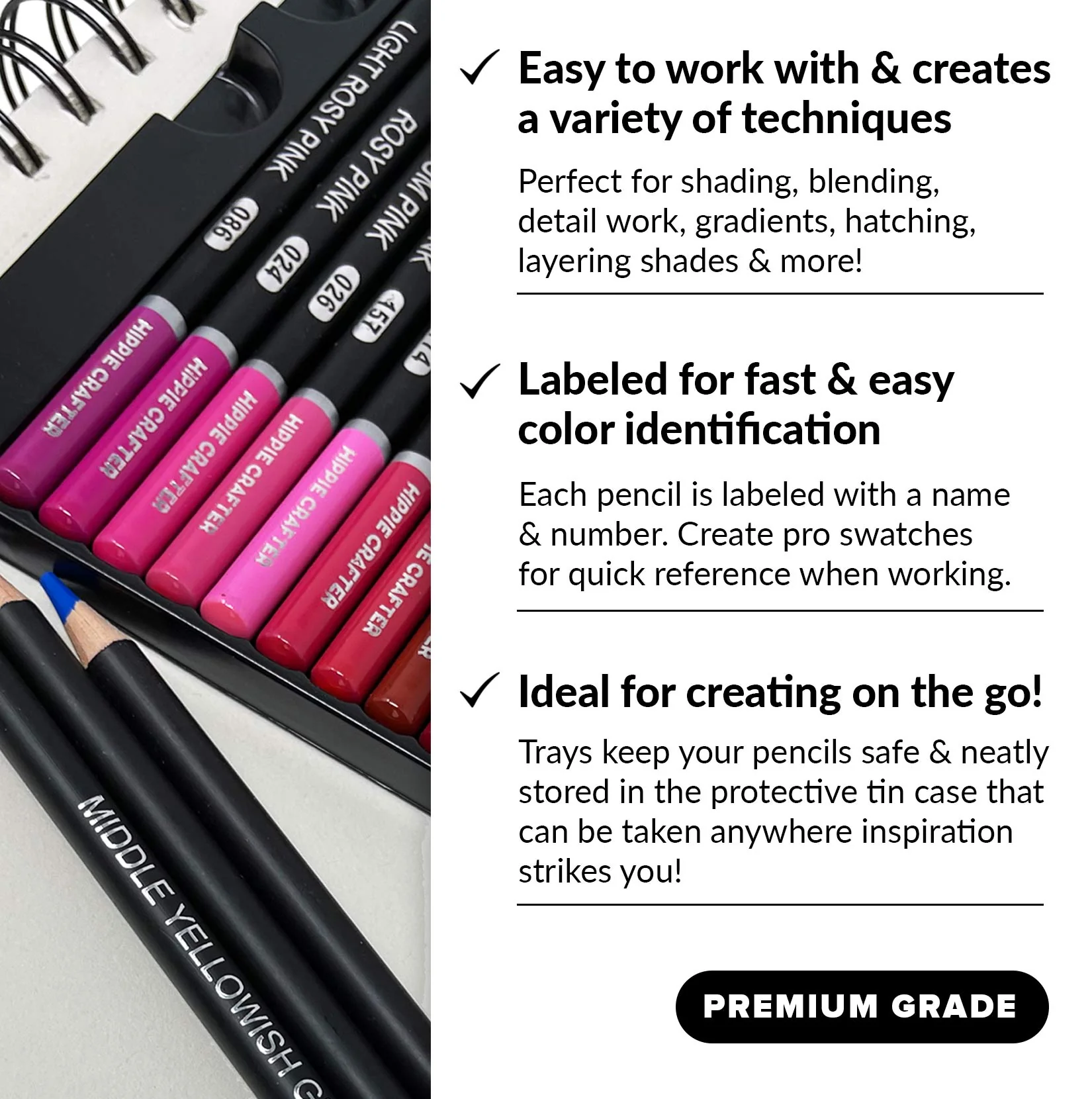 72 Pc Professional Colored Pencils Set - Image 6