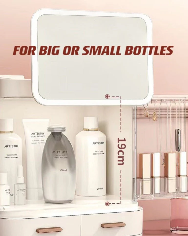All-in-one Organizer with Led Mirror for Makeup Skincare & Accessories - Image 4
