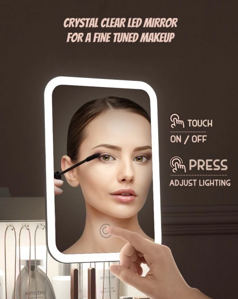 All-in-one Organizer with Led Mirror for Makeup Skincare & Accessories - Image 7