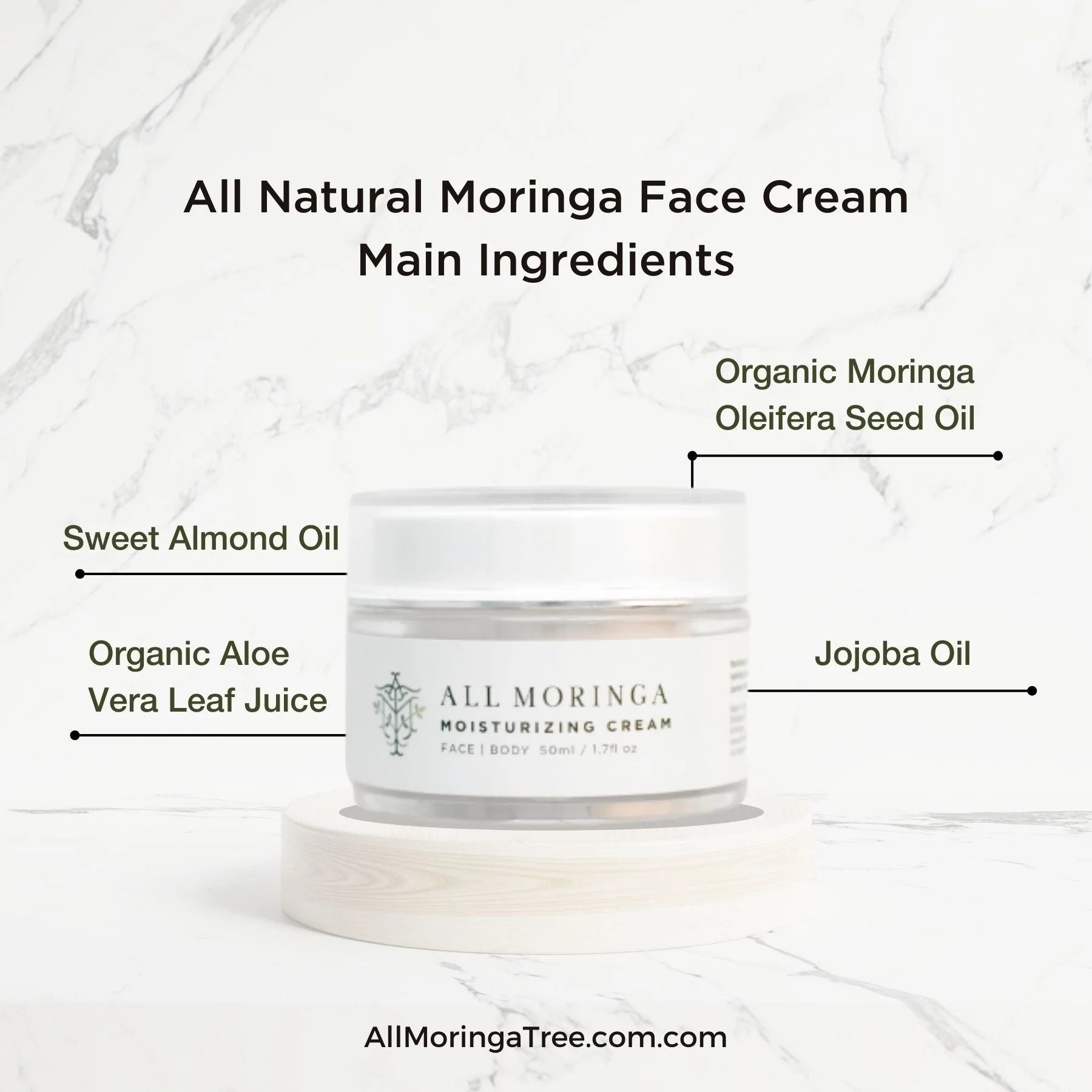 All Natural Moringa Hydrate and Nourish Face Cream for Sensitive Skin - Image 4