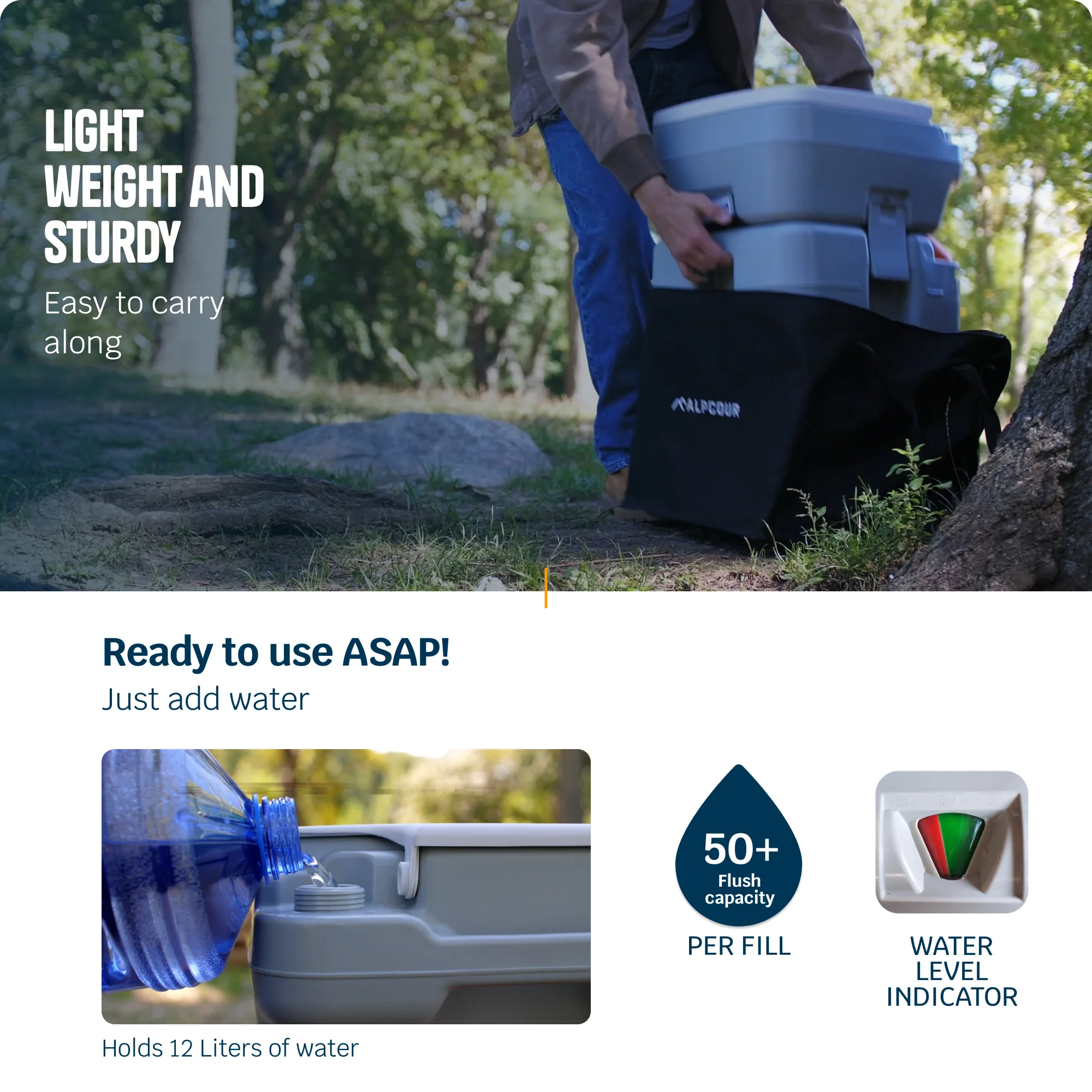 Alpcour Compact Portable Toilet - Image 3