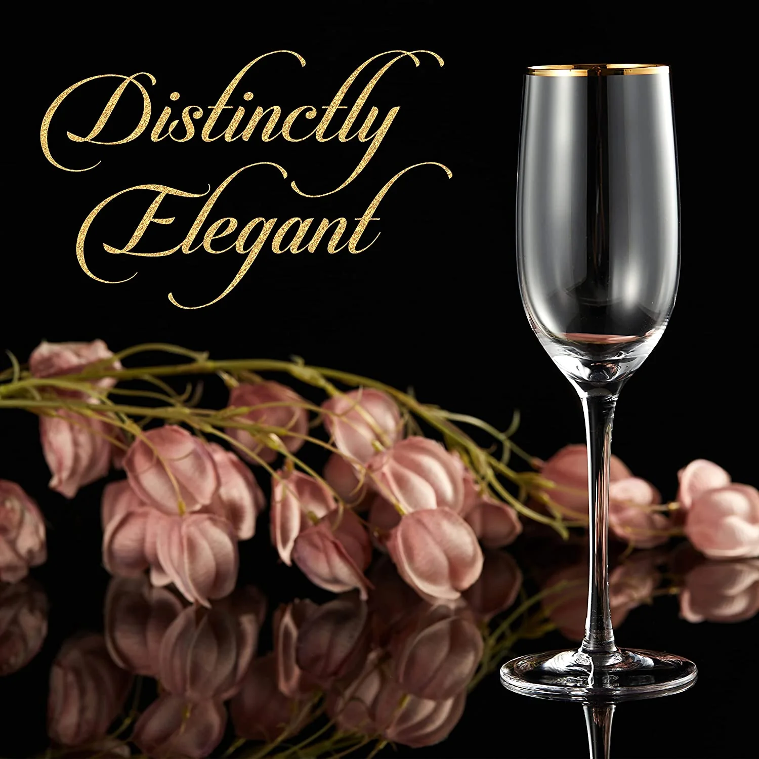 Berkware Champagne Flutes - Luxurious Long Stem Champagne Glasses - Set of 4 - Image 4
