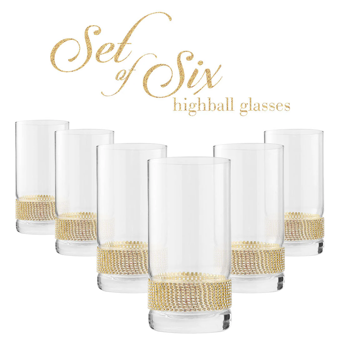 Berkware Highball Glass with Rhinestone Design