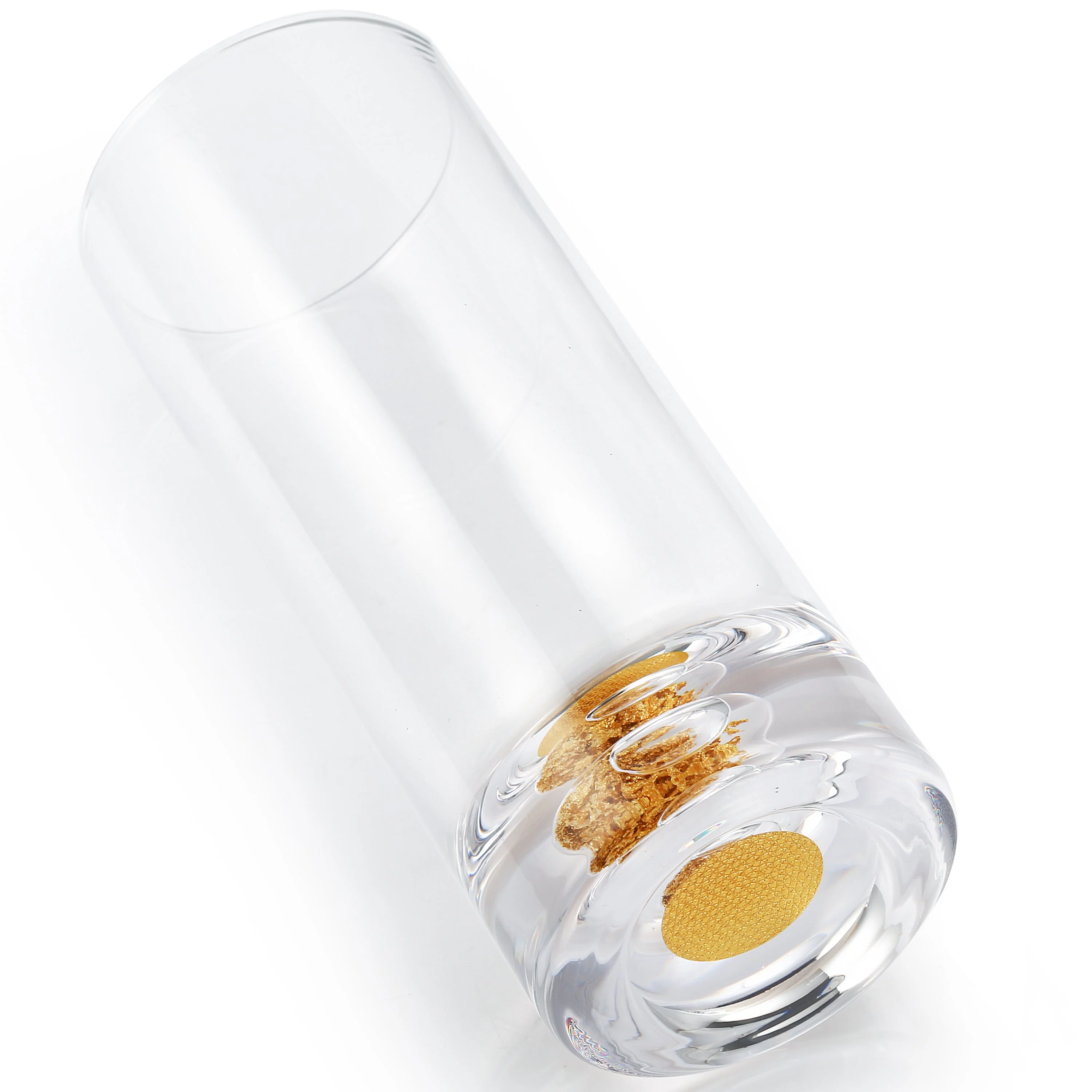Berkware Lowball Whiskey Glasses with Unique Embedded Gold tone Flake Design - Set of 6 - Image 5