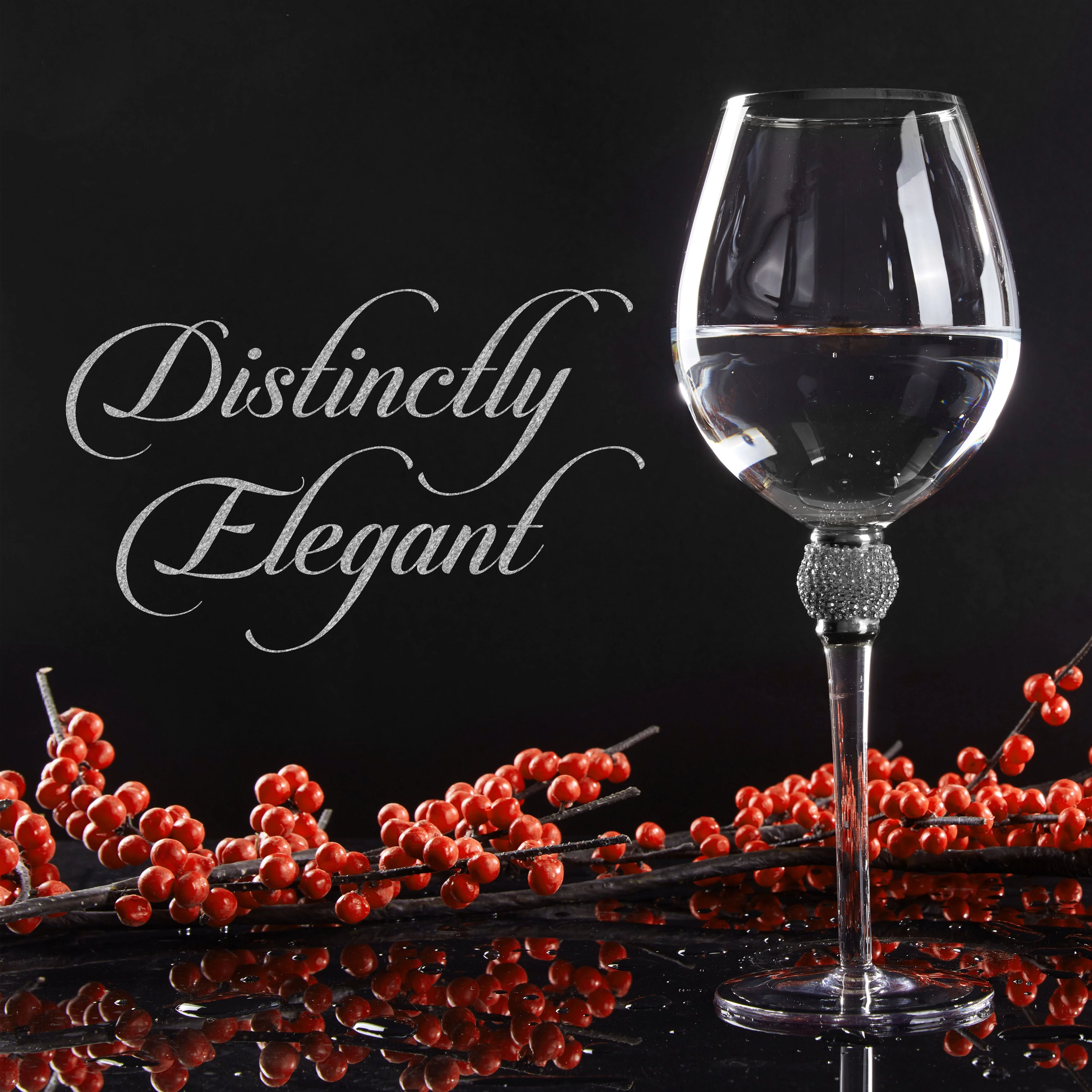 Berkware Red Wine Glass with Rhinestone Design and Silver Rim, Set of 2 - Image 3