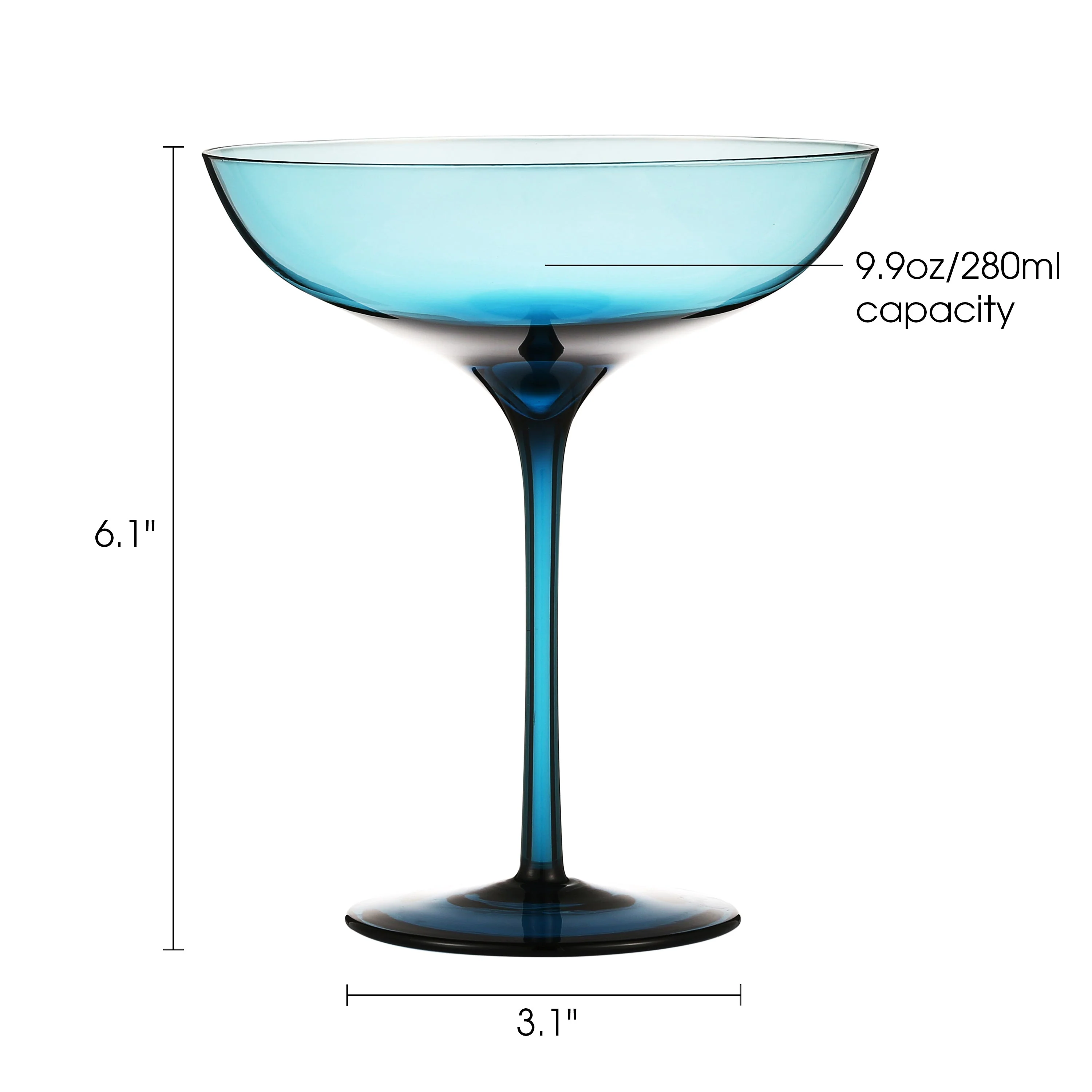 Berkware Set of 2 Luxurious and Elegant Coupe Cocktail Glass - Image 4
