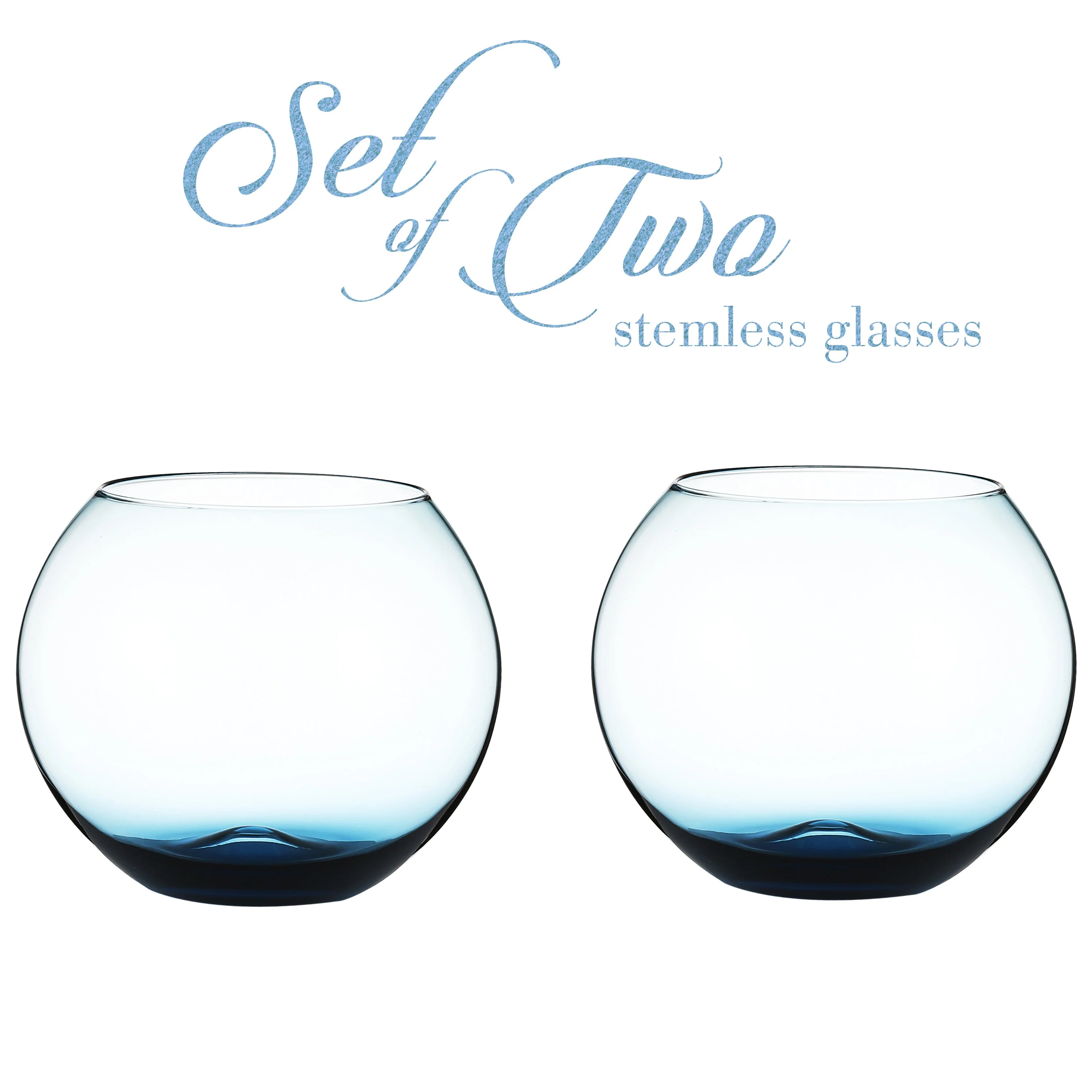 Berkware Set of 2 Sparkling Colored Stemless Wine Glass - Image 2