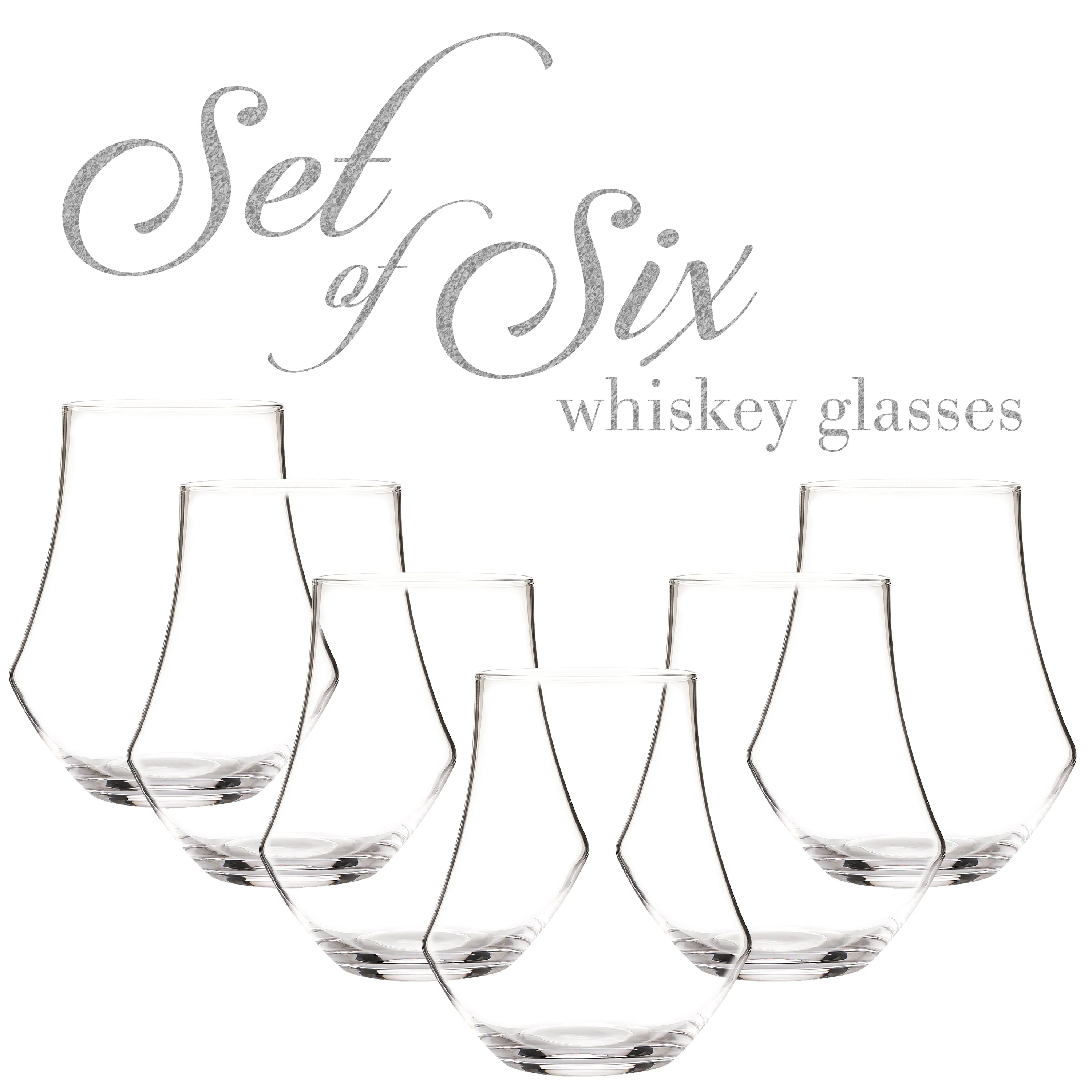 Berkware Tulip Shaped Lowball Whisky Glasses - Set of 6 - Image 3