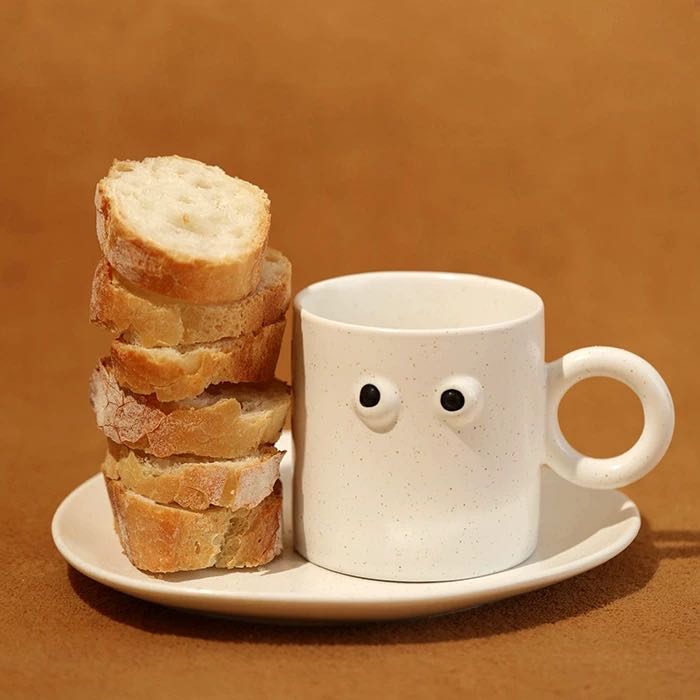 Big Eyes Handmade Ceramic Coffee Mug - Unique, Cute, and Funny - Image 2