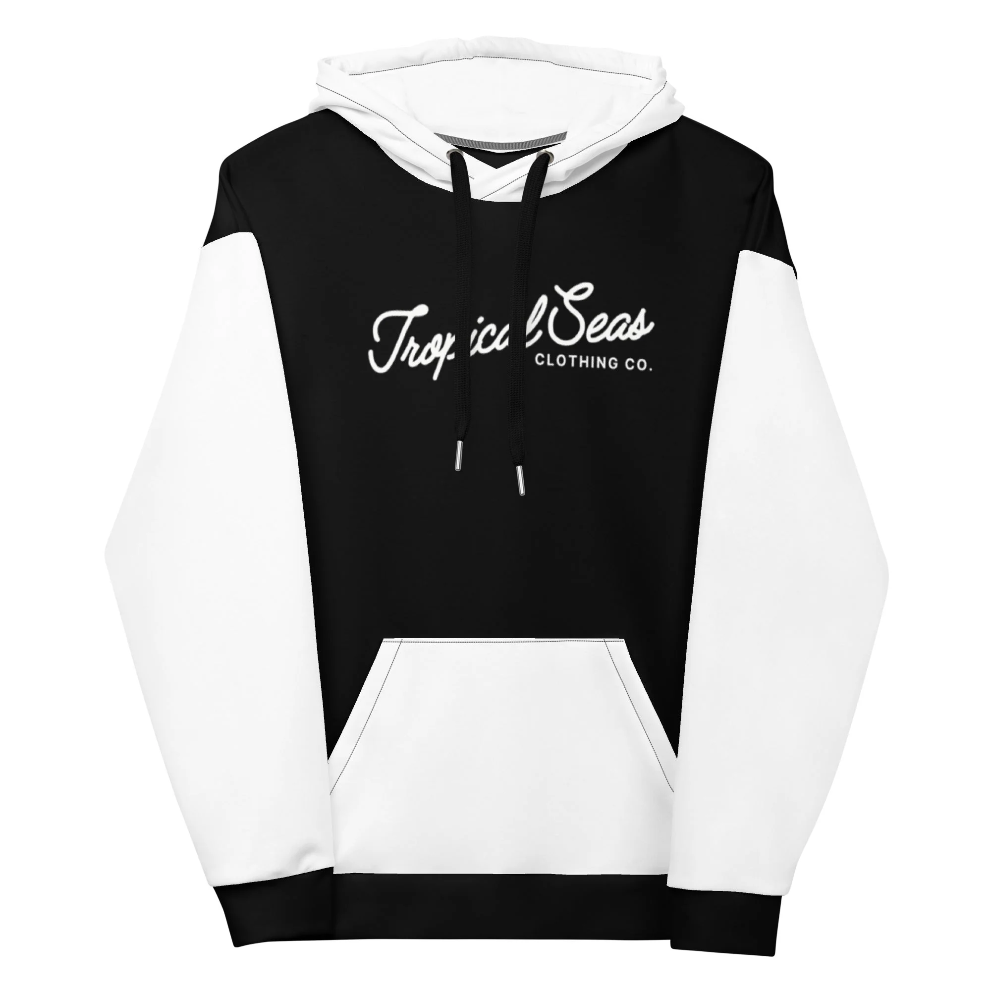 Black & White Two-Toned Tropical Seas Hoodie - Image 3