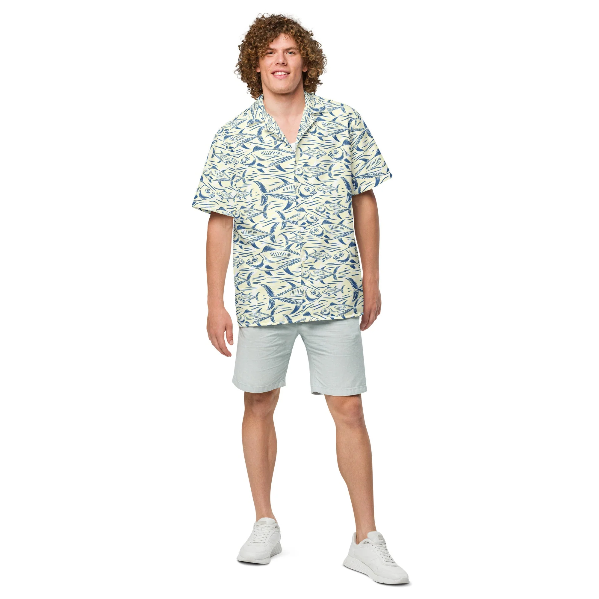 Bonito Island Hawaiian Button Shirt: Dive into Tuna Mayhem! - Image 3