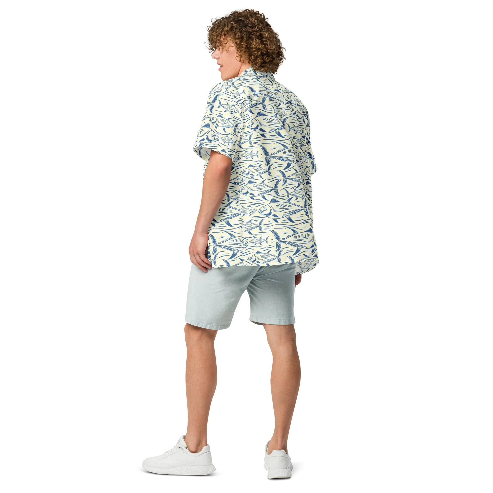 Bonito Island Hawaiian Button Shirt: Dive into Tuna Mayhem! - Image 4