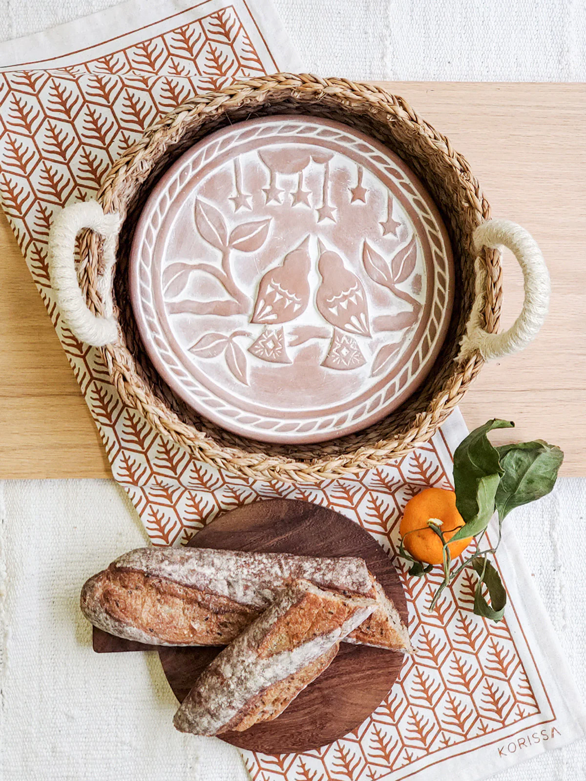 Bread Warmer & Basket - Lovebirds Round - Image 3