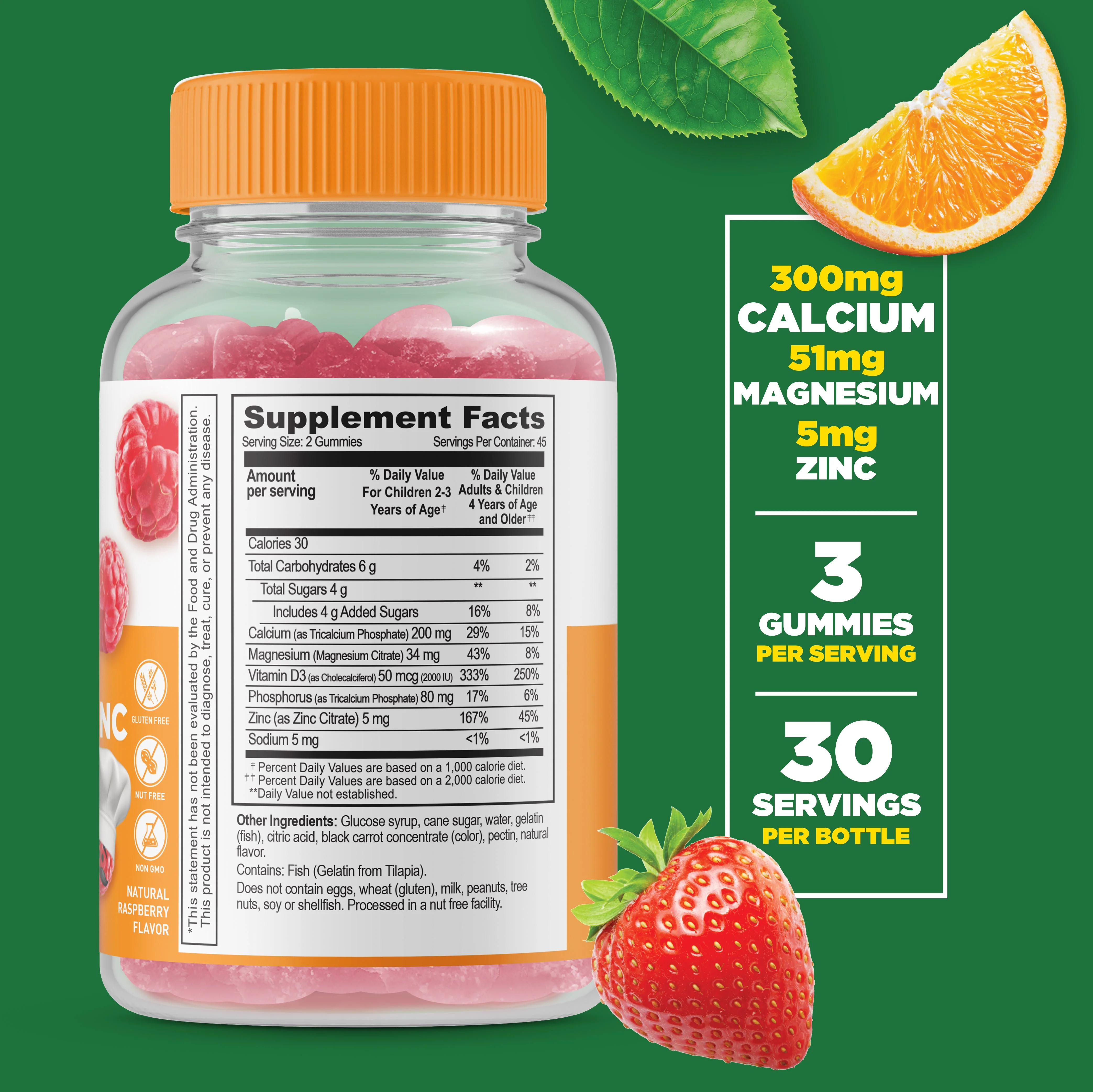 Calcium Magnesium Zinc with Vitamin D Gummies for Kids - Image 2