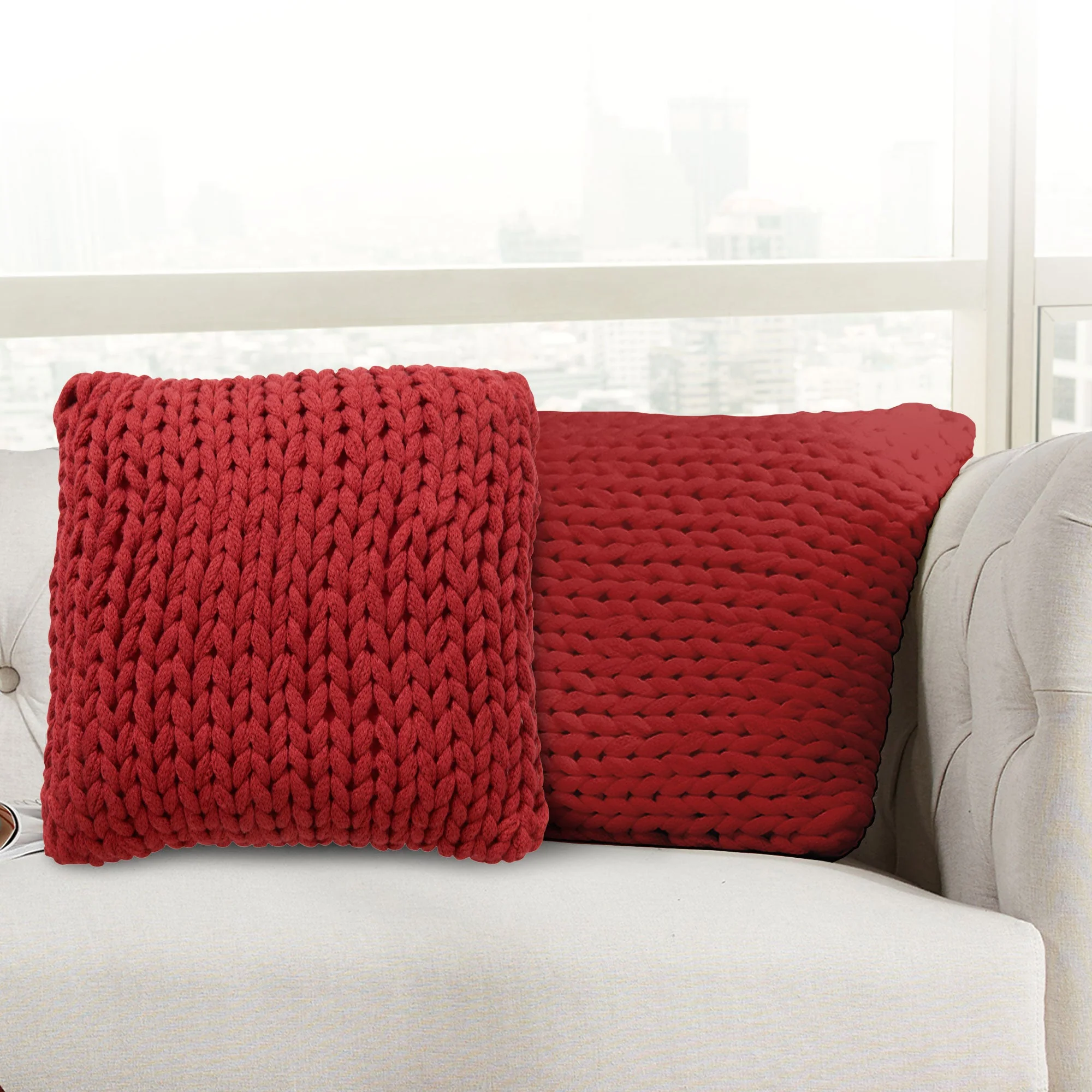 Cheer Collection 18" x 18" Knitted Throw Pillow - Image 12