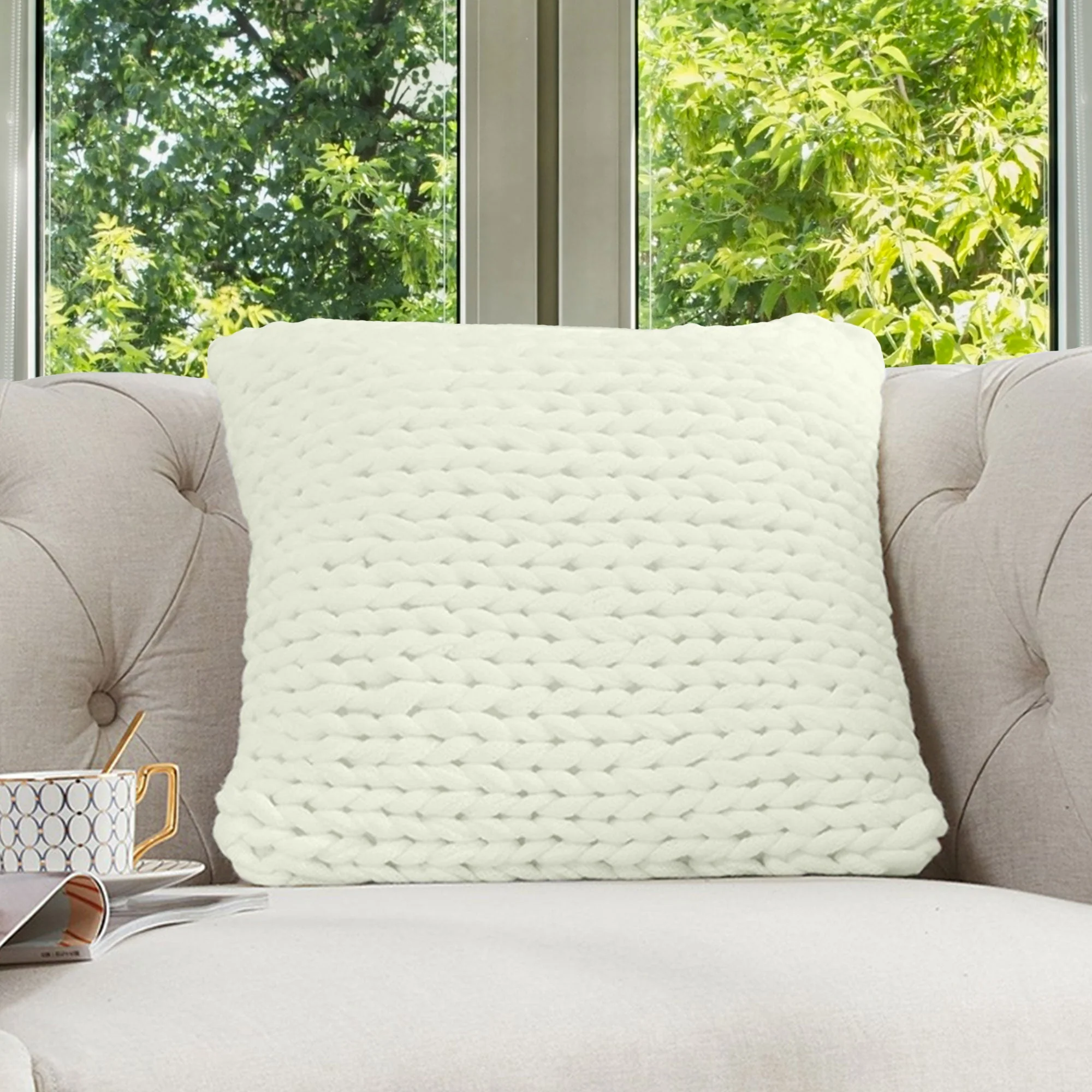Cheer Collection 18" x 18" Knitted Throw Pillow - Image 22
