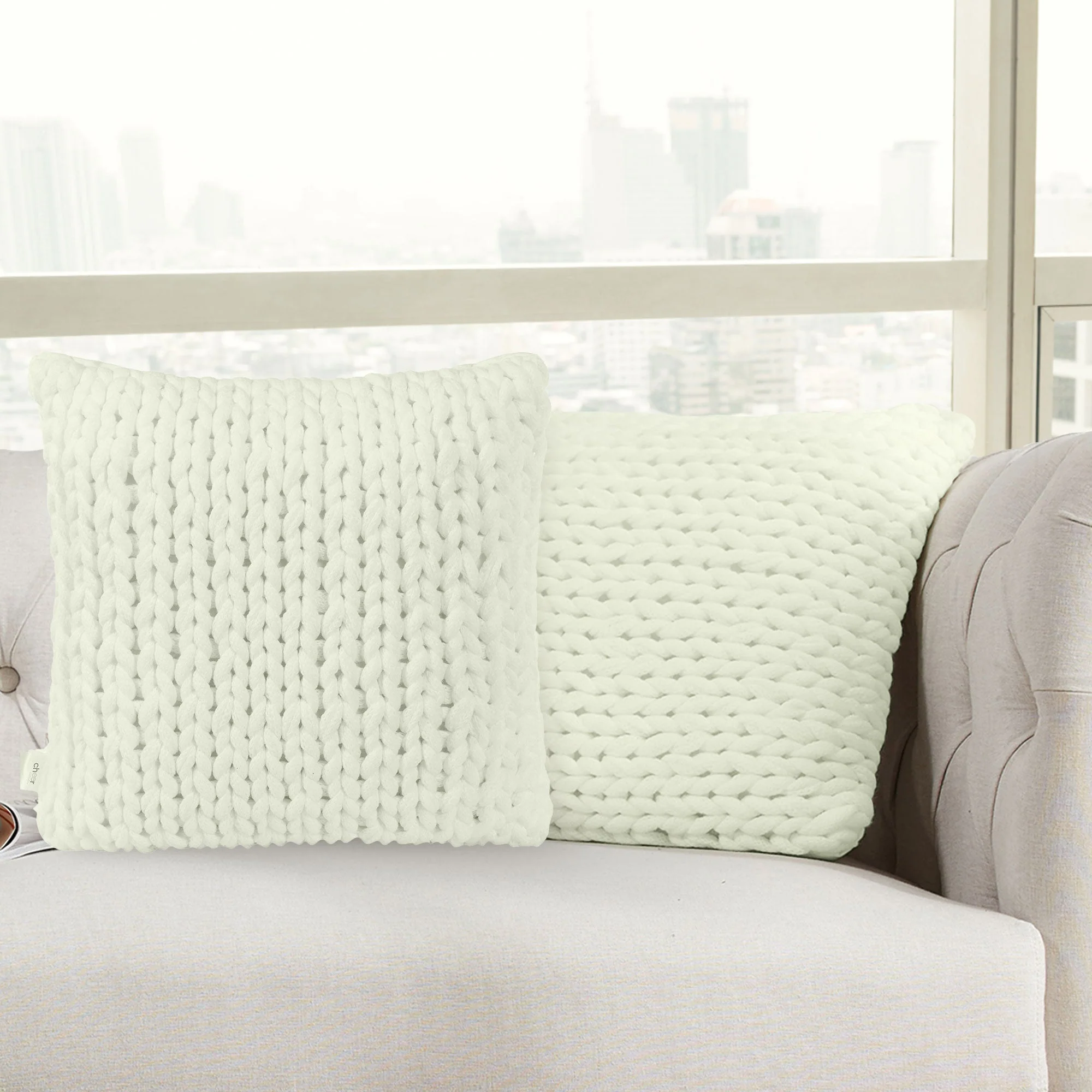 Cheer Collection 18" x 18" Knitted Throw Pillow - Image 26