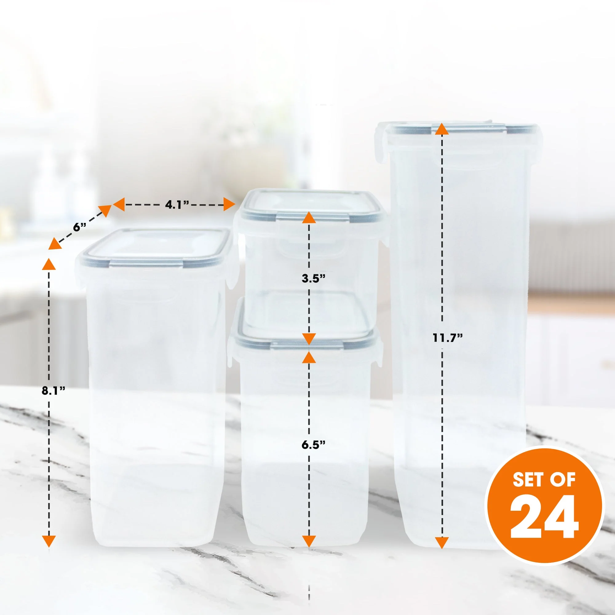 Cheer Collection Air Tight Food Storage Container, 24 Pack - Image 3