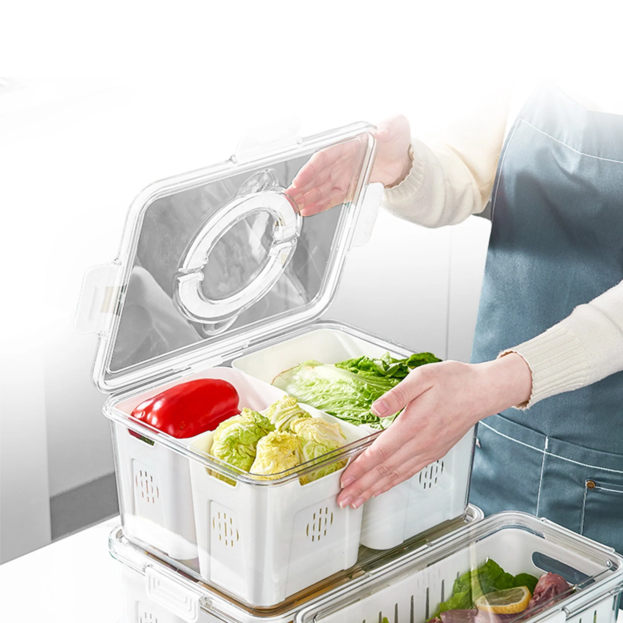 Cheer Collection Airtight Food Storage Container with Multi-Compartment Freshness Lock - Image 6