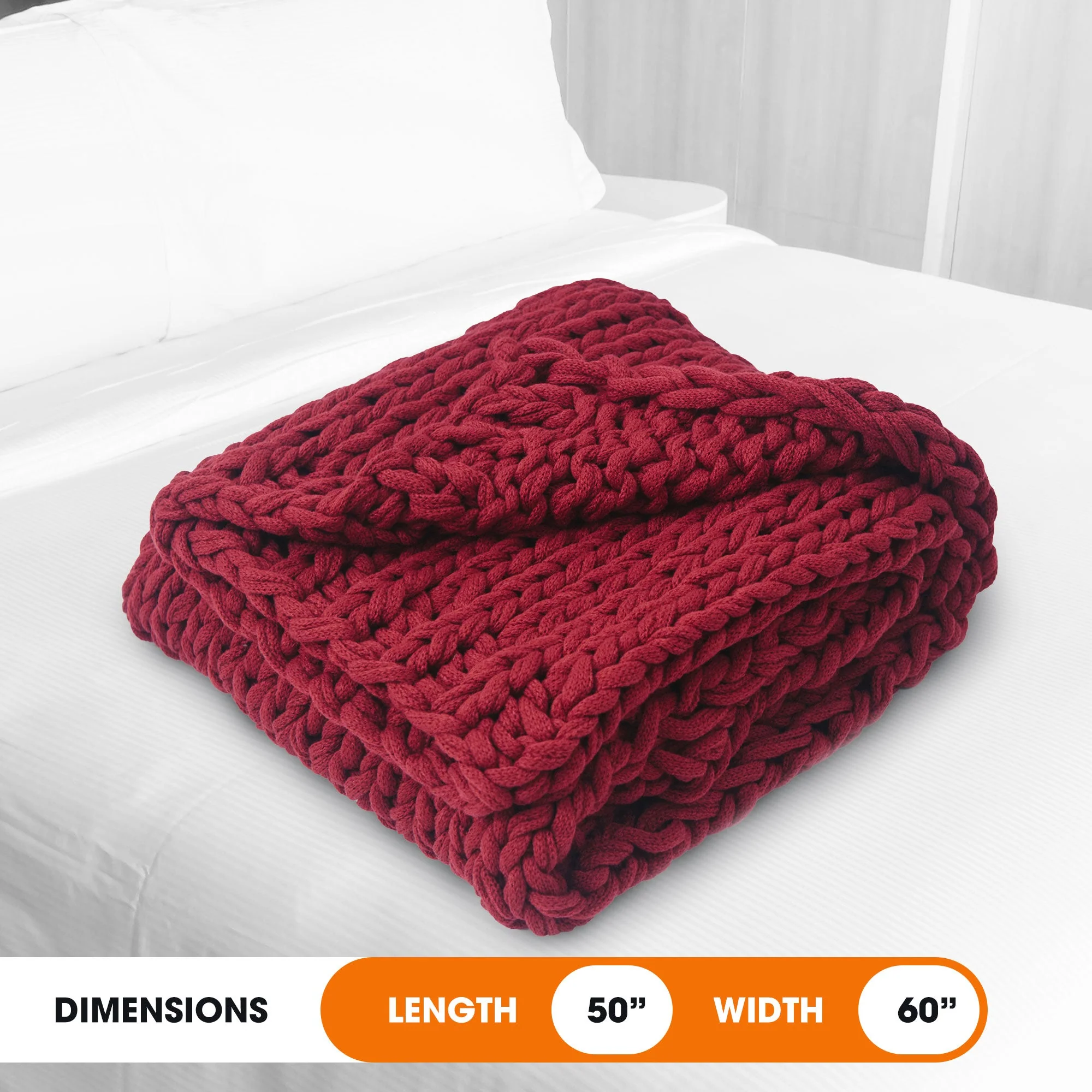Cheer Collection Chunky Cable Knit Throw Blanket | Ultra Plush and Soft 100% Acrylic Accent Throw - 50 x 60 - Image 10