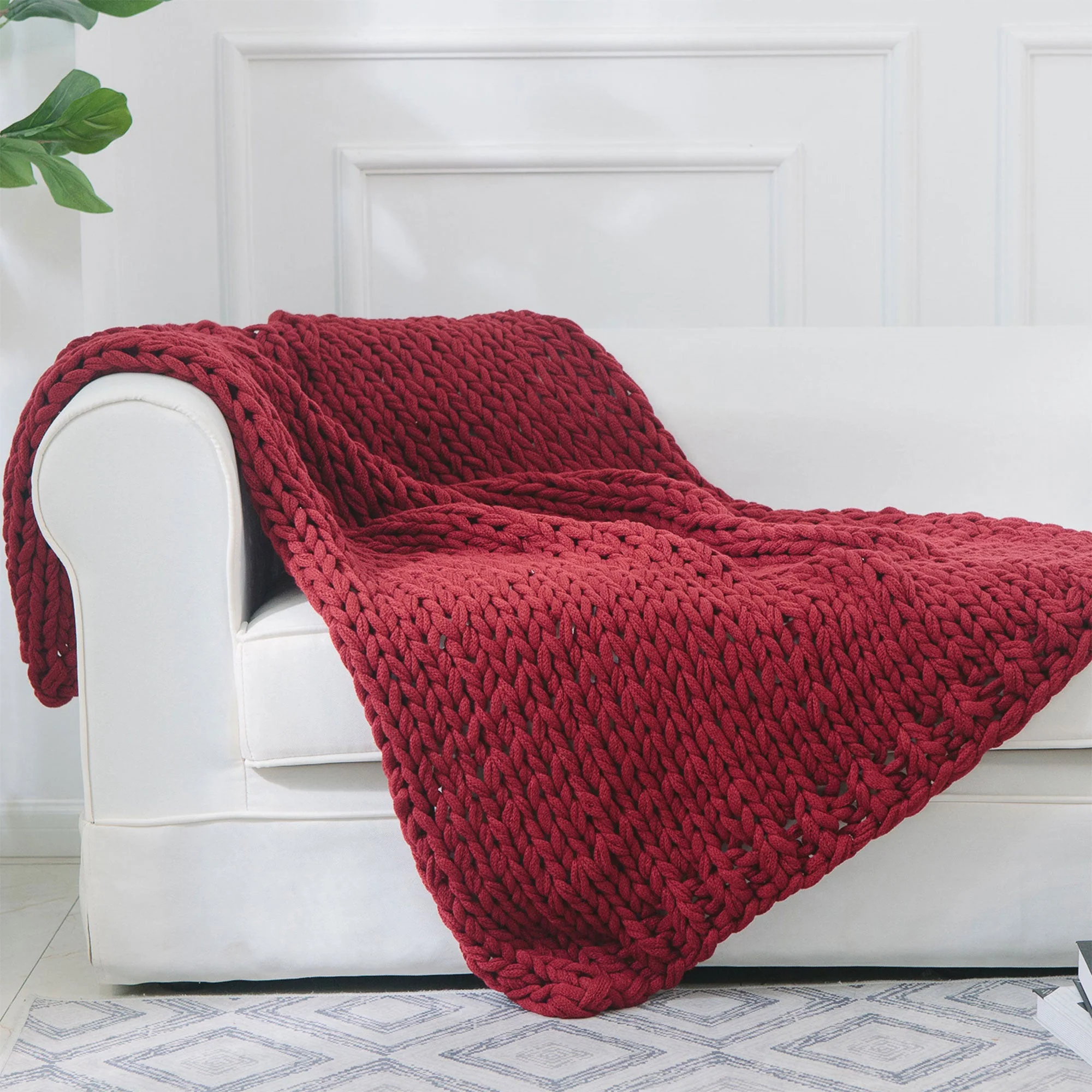 Cheer Collection Chunky Cable Knit Throw Blanket | Ultra Plush and Soft 100% Acrylic Accent Throw - 50 x 60 - Image 11