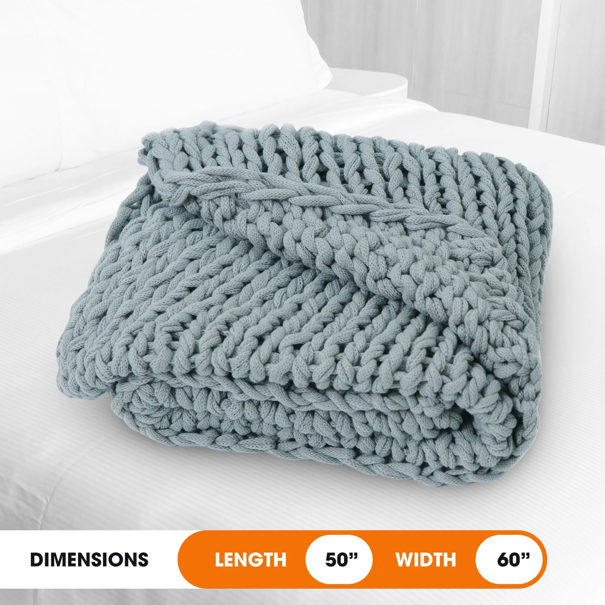 Cheer Collection Chunky Cable Knit Throw Blanket | Ultra Plush and Soft 100% Acrylic Accent Throw - 50 x 60 - Image 17