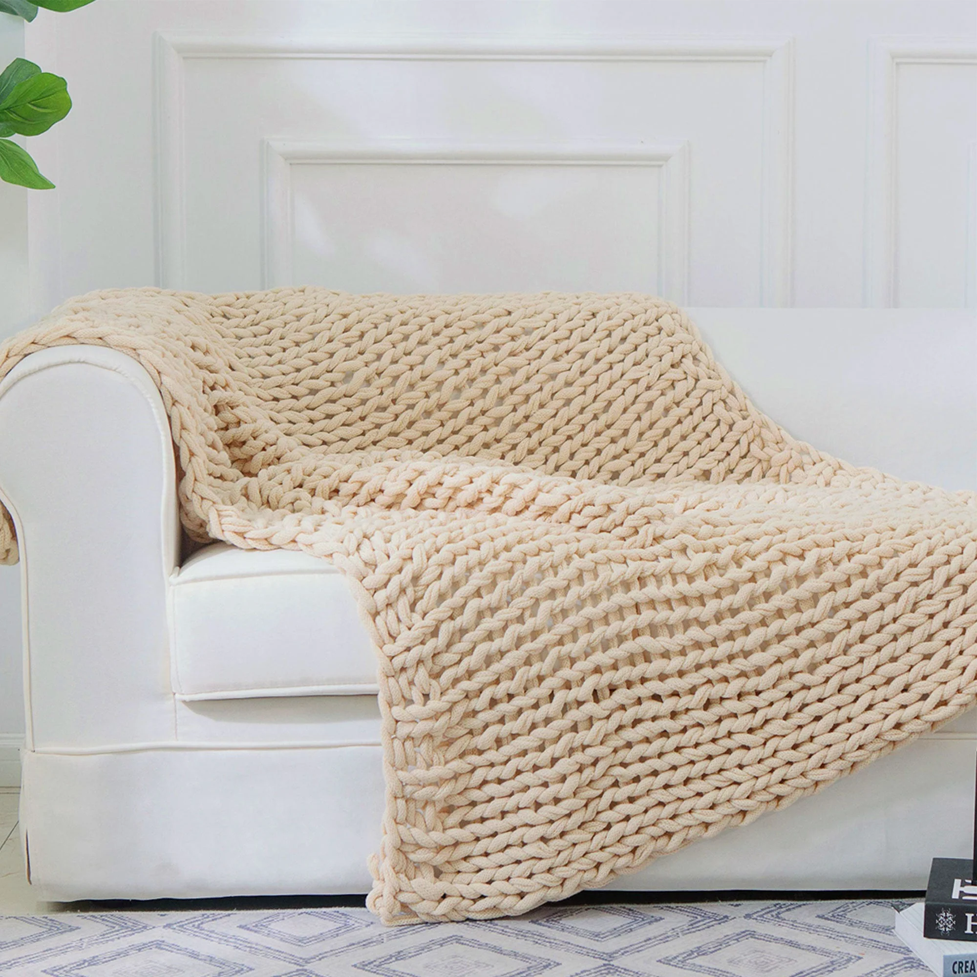 Cheer Collection Chunky Cable Knit Throw Blanket | Ultra Plush and Soft 100% Acrylic Accent Throw - 50 x 60 - Image 39