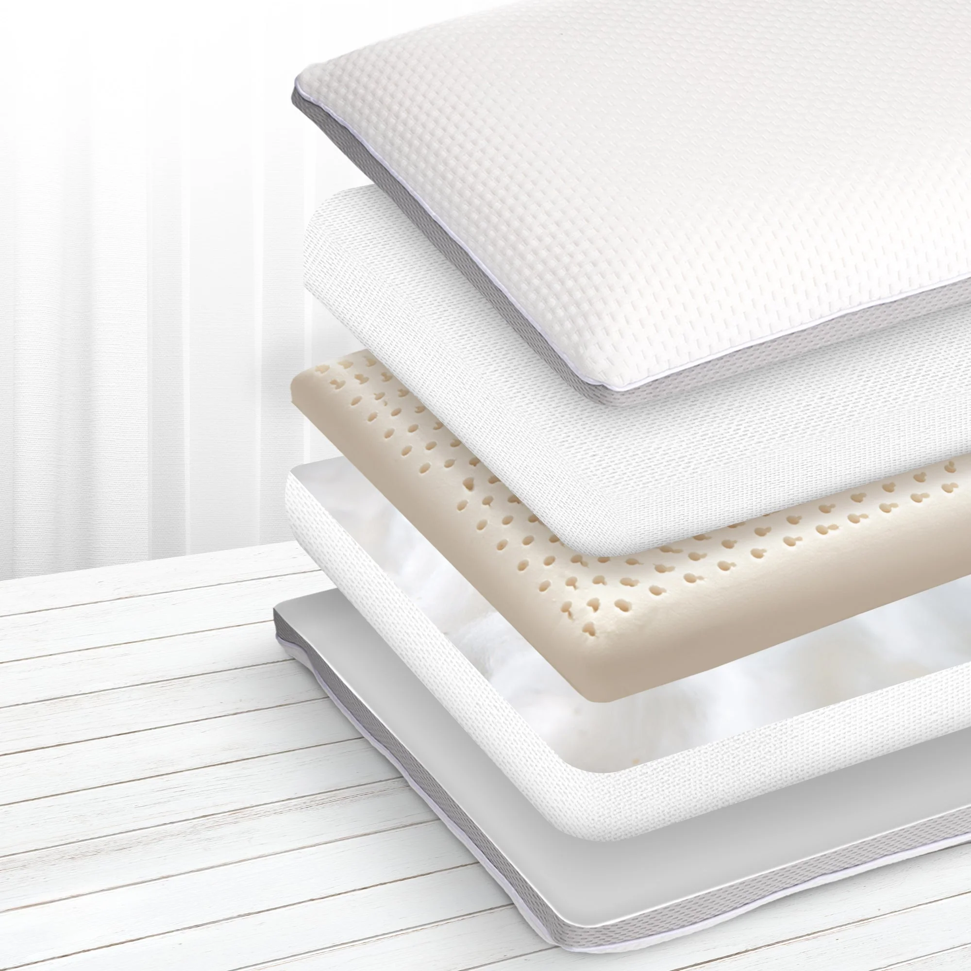 Cheer Collection Dual-Sided Standard Sleeping Pillow with Latex Foam - Image 2