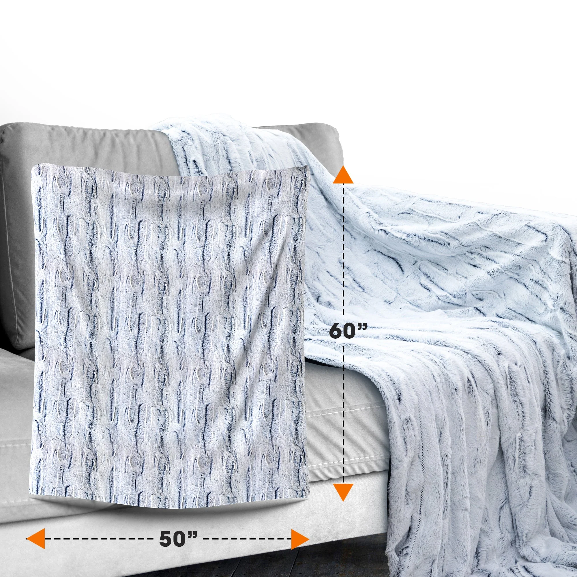 Cheer Collection Embossed Faux Fur Throw Blanket - Ultra Soft Fuzzy Blanket - Image 4