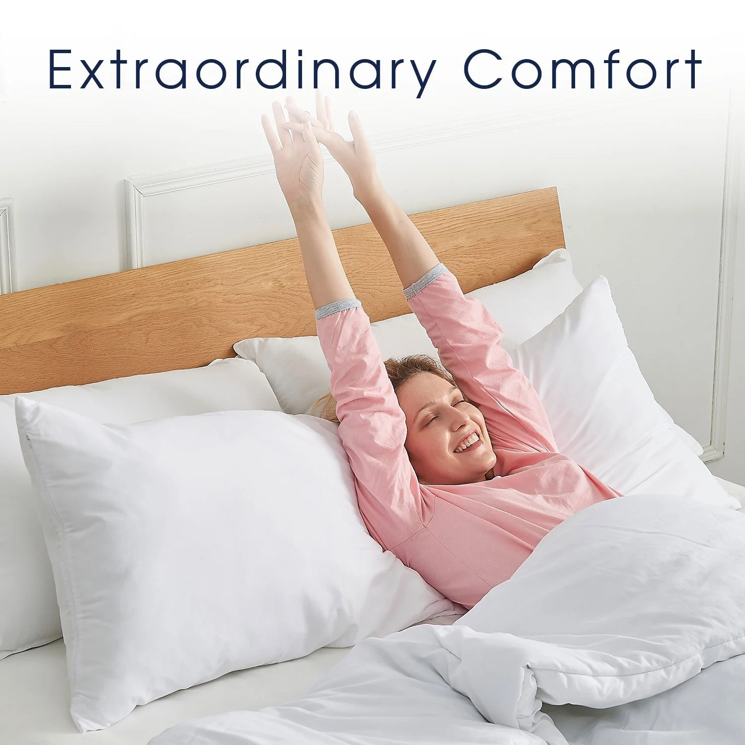 Cheer Collection Hypoallergenic Down Alternative Premium 20 x 54 Side Body Pillow Washable Cover - Image 5