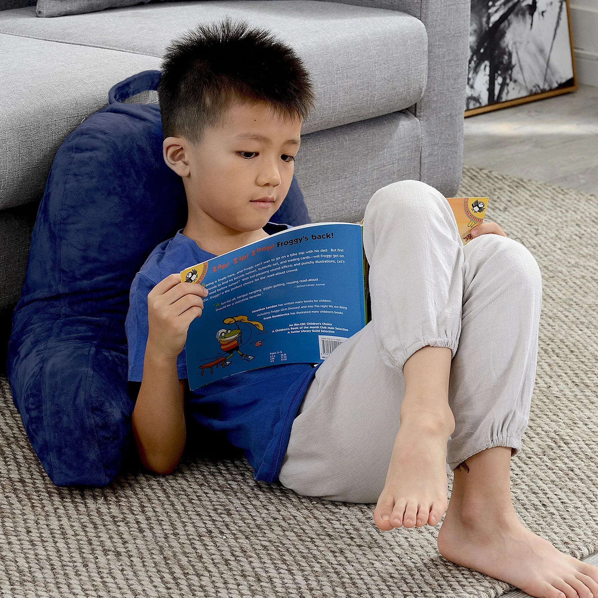 Cheer Collection Kids Size Reading Pillow with Arms for Sitting Up in Bed - Image 39