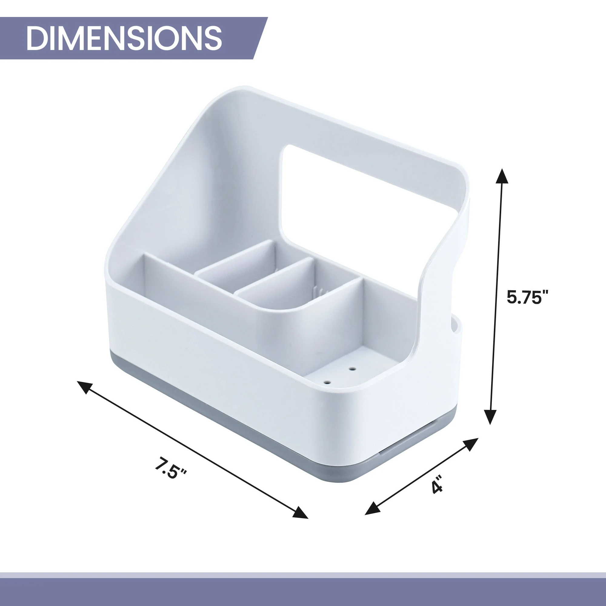 Cheer Collection Kitchen Sink Sponge Organizer with Drip Tray - Image 4
