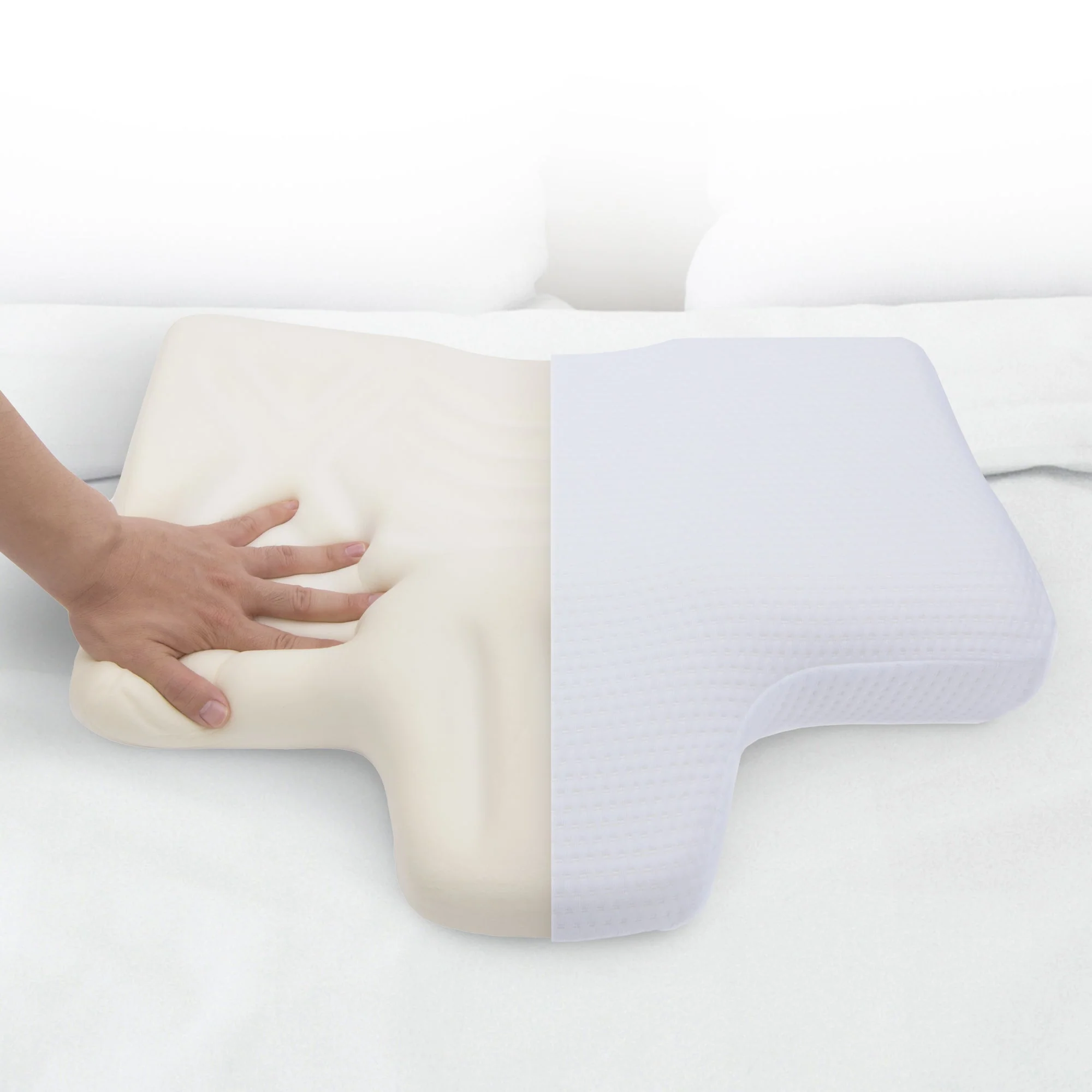 Cheer Collection Memory Foam Anti Snore Therapeutic Neck Pillow - Image 3