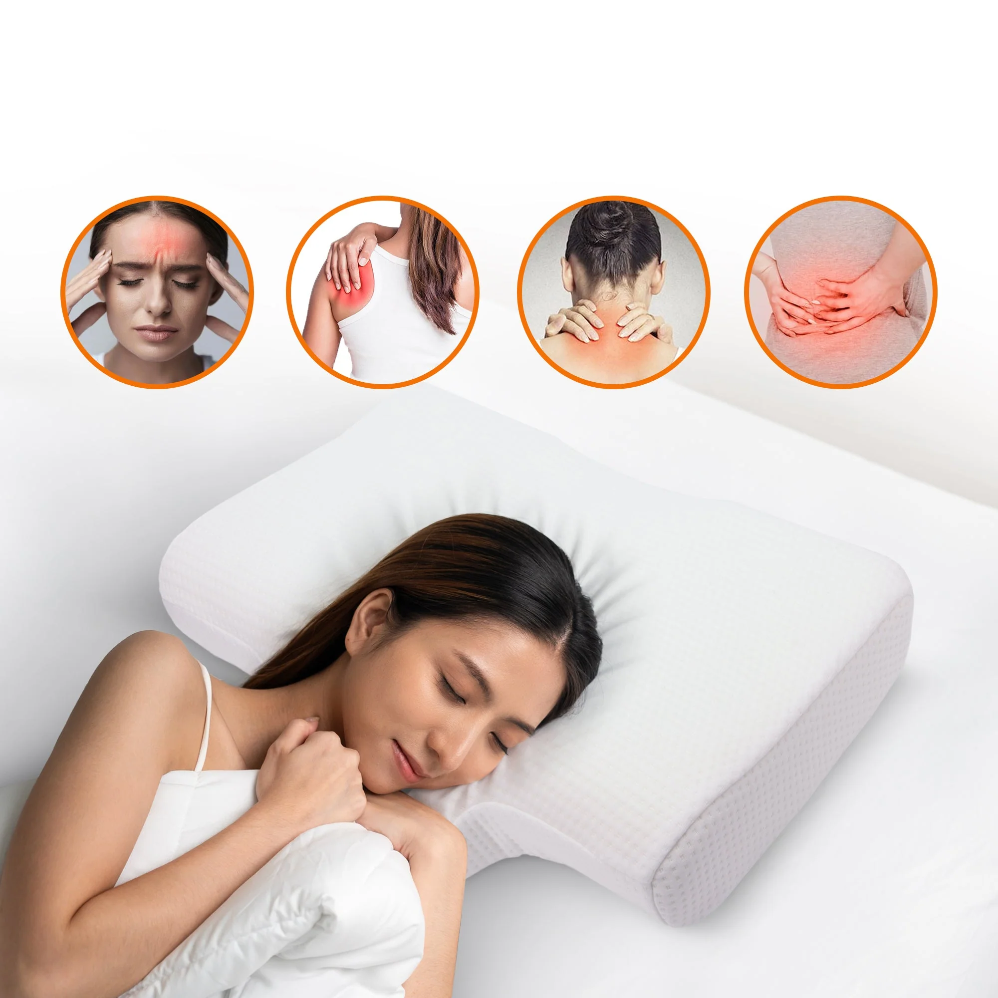 Cheer Collection Memory Foam Anti Snore Therapeutic Neck Pillow - Image 6