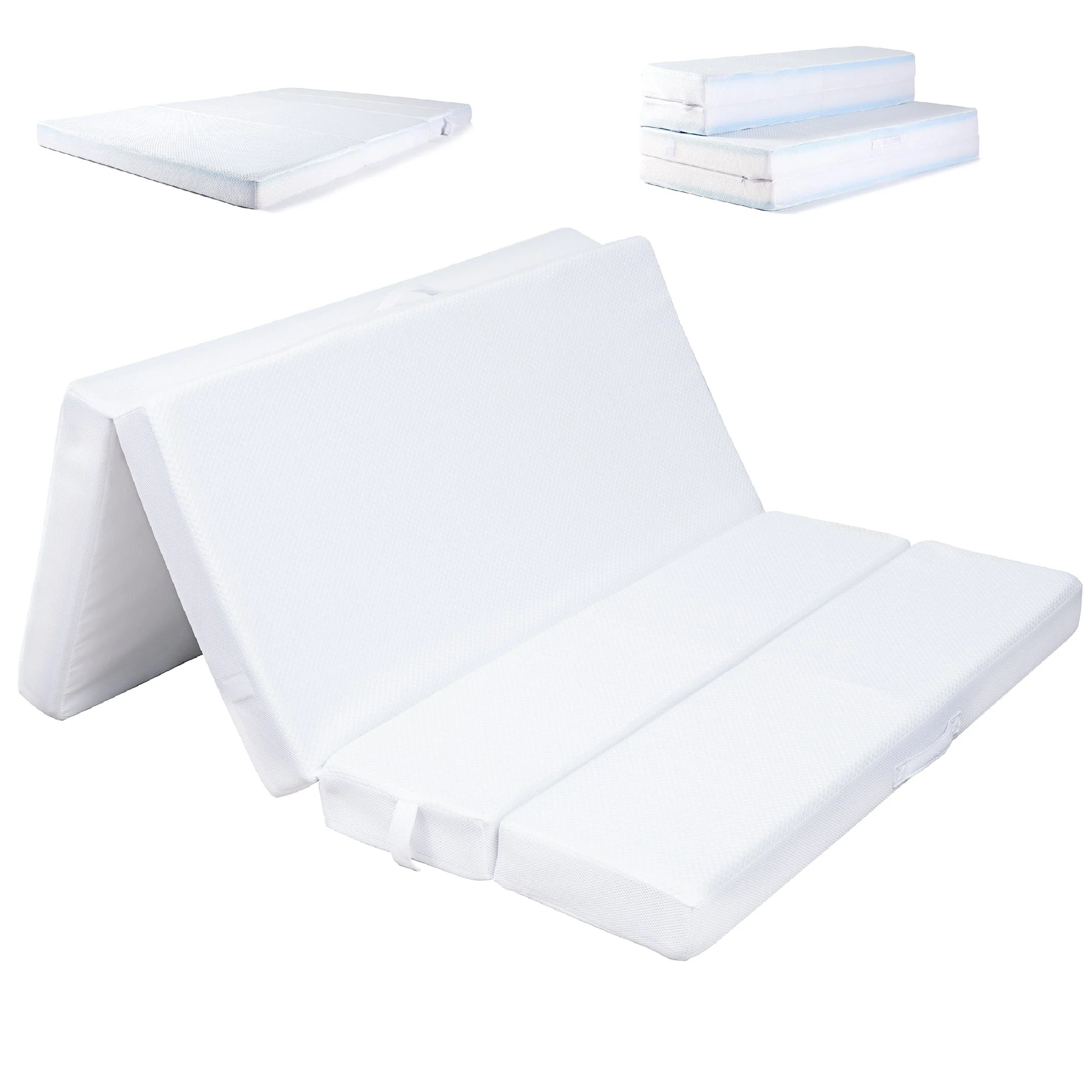 Cheer Collection Memory Foam Folding Mattress, Four Fold Convertible Sofa Bed Couch, 4" Thick Gel Infused Foam Folding Bed Sofa for Guests - Image 9