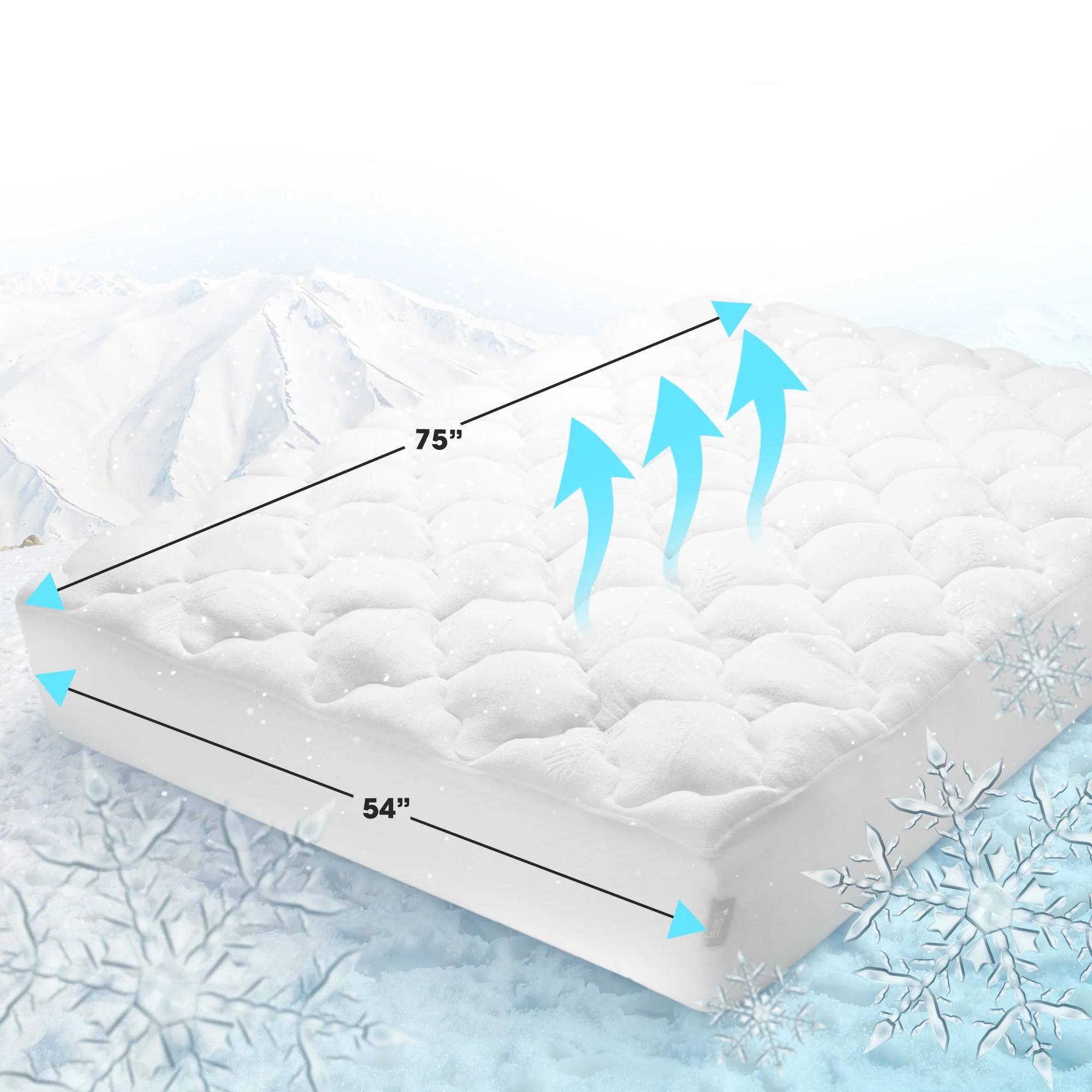 Cheer Collection Plush Bamboo Mattress Topper - Assorted Sizes - Image 15