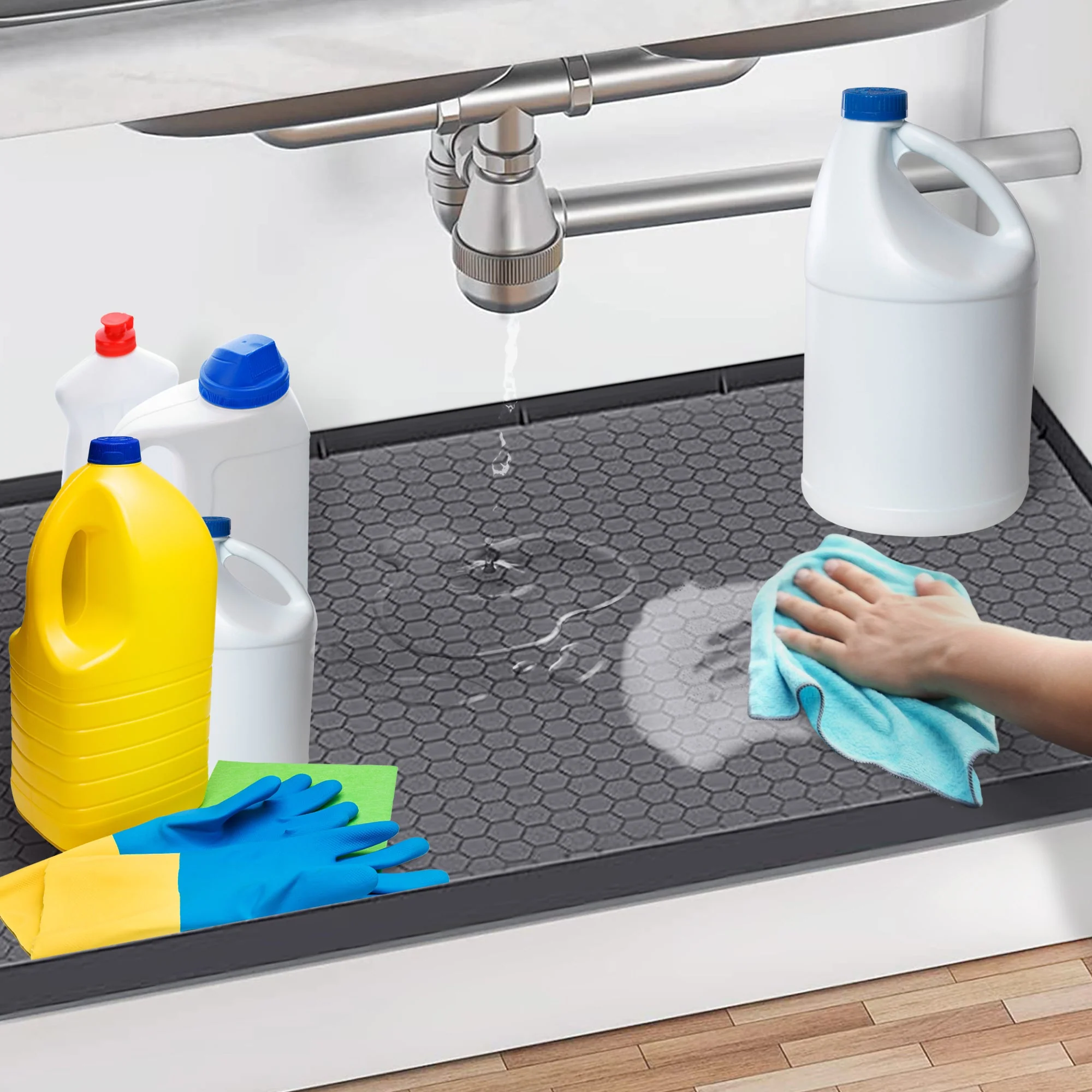 Cheer Collection Premium Silicone Undersink Mat – Waterproof, Non-Slip, Drainage Design - Image 30