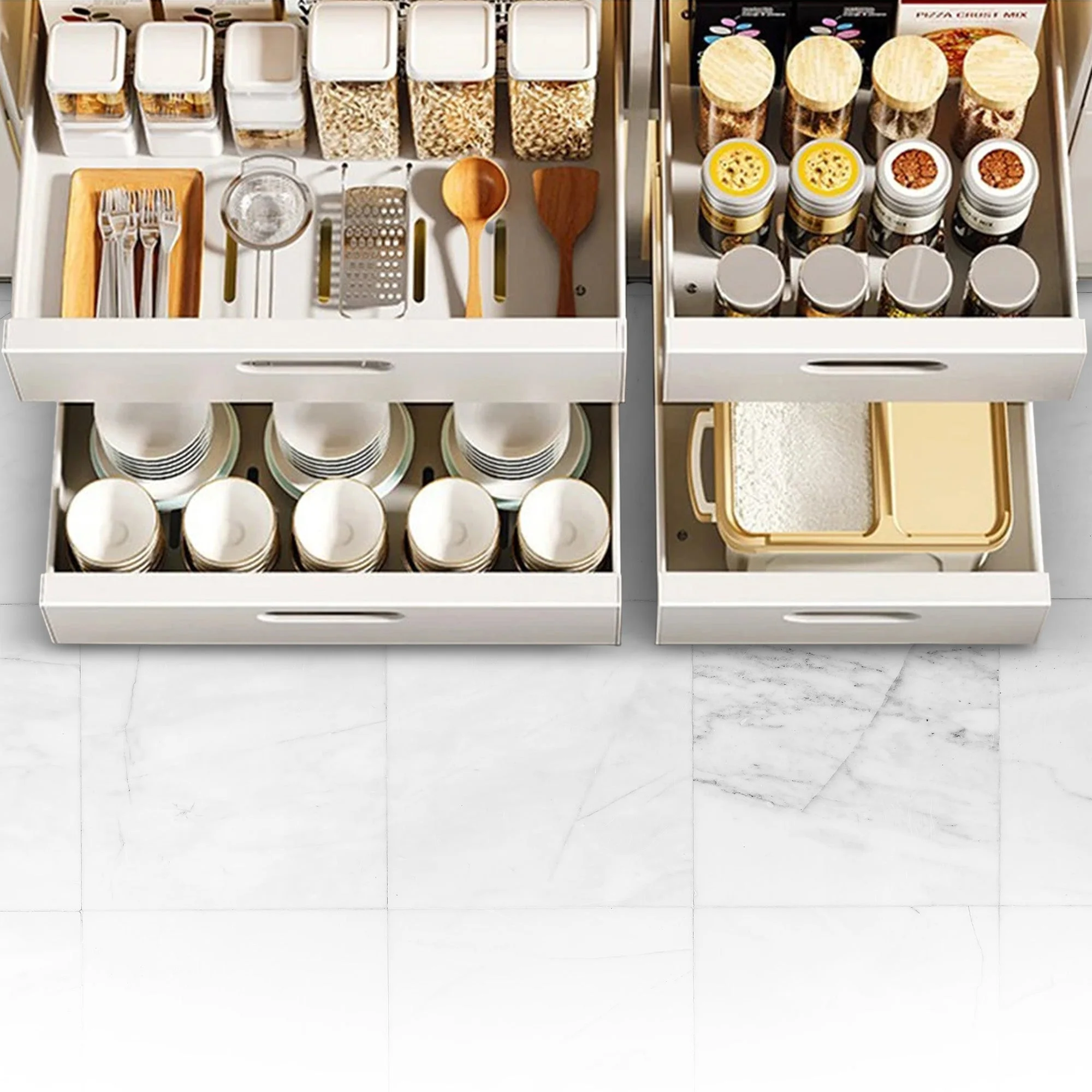 Cheer Collection Pull Out Organizer Drawers – Effortless Installation, Heavy-Duty Carbon Steel Slide-Out Shelves for Kitchen, Pantry, and Bathroom - Image 13