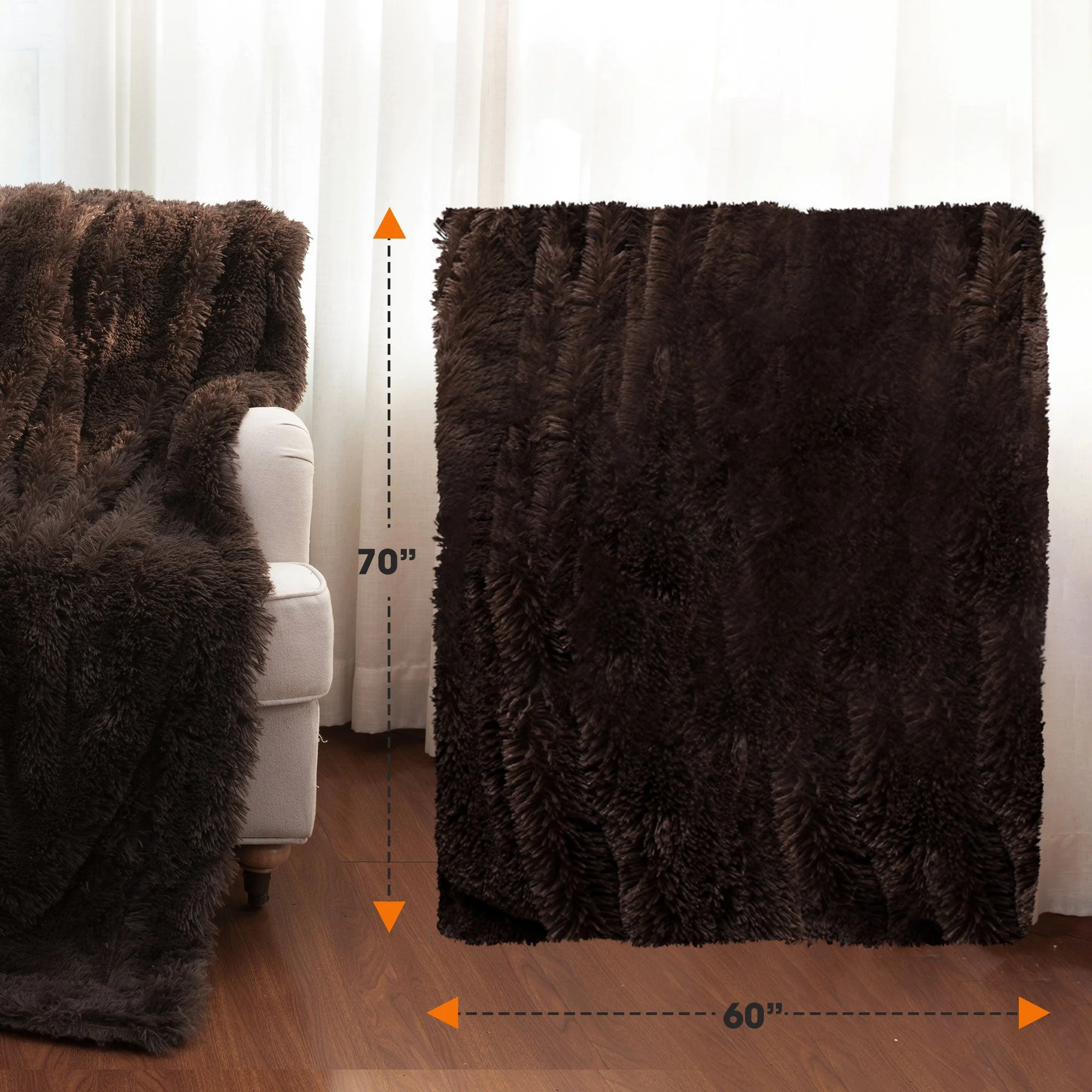 Cheer Collection Reversible Faux Fur Accent Throw Blanket - Image 16