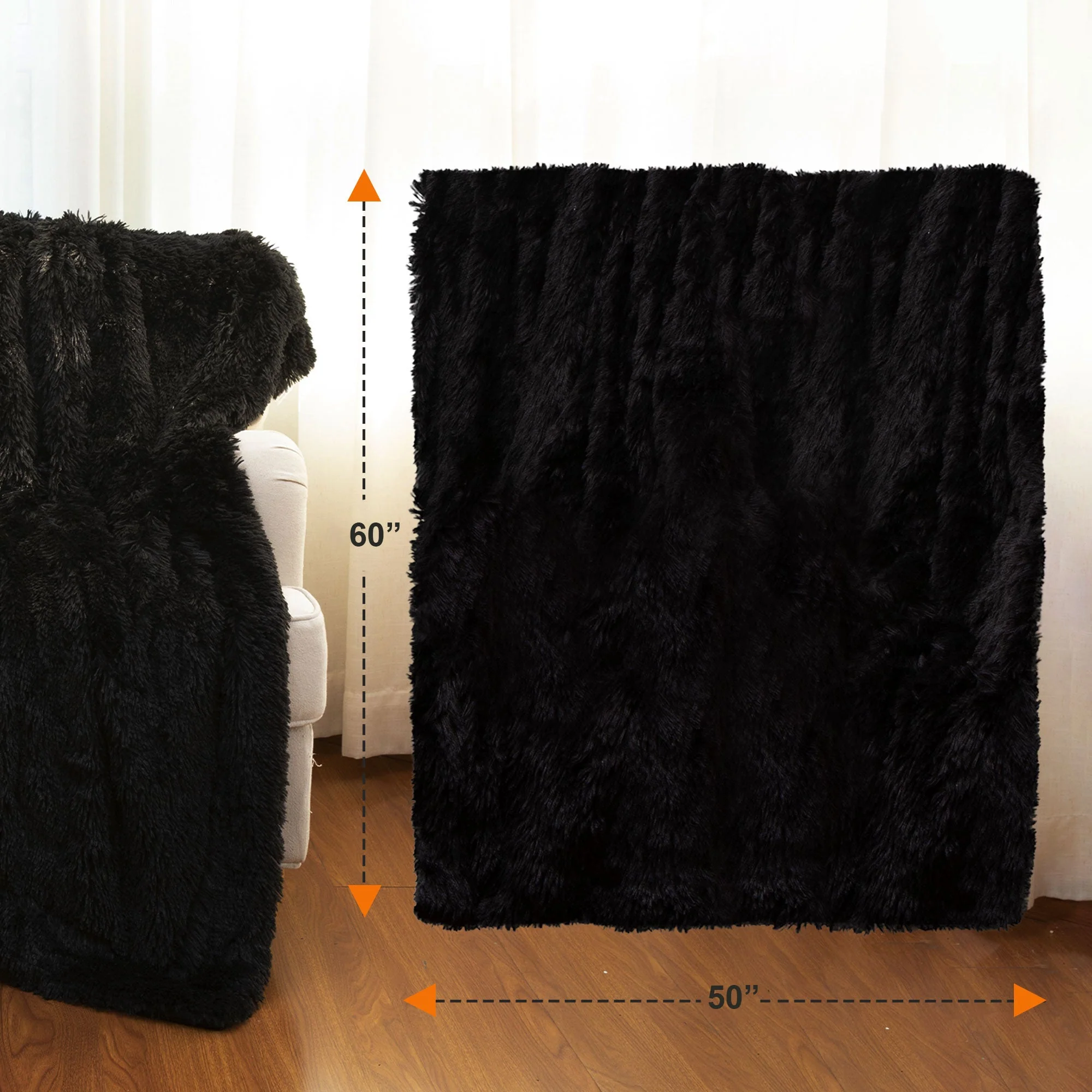 Cheer Collection Reversible Faux Fur Accent Throw Blanket - Image 3