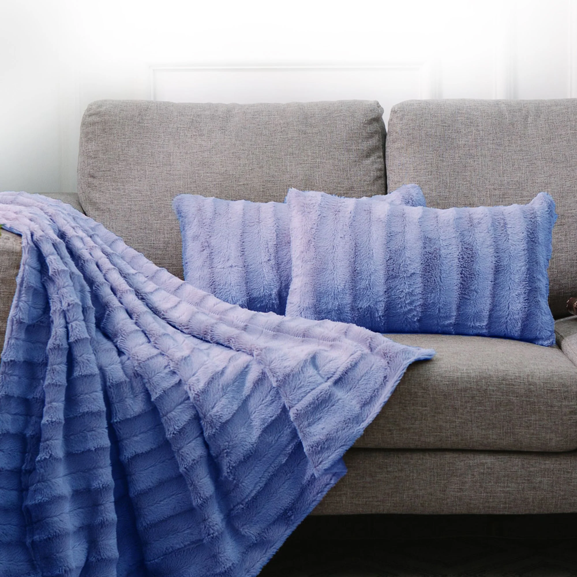 Cheer Collection Set of 2 Decorative Throw Pillows - Reversible Faux Fur to Microplush Accent Pillows by 12"x 20" - Image 26