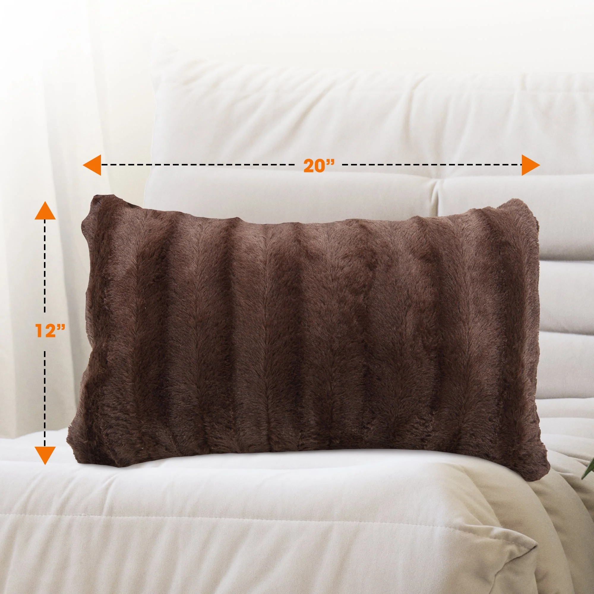 Cheer Collection Set of 2 Decorative Throw Pillows - Reversible Faux Fur to Microplush Accent Pillows by 12"x 20" - Image 36