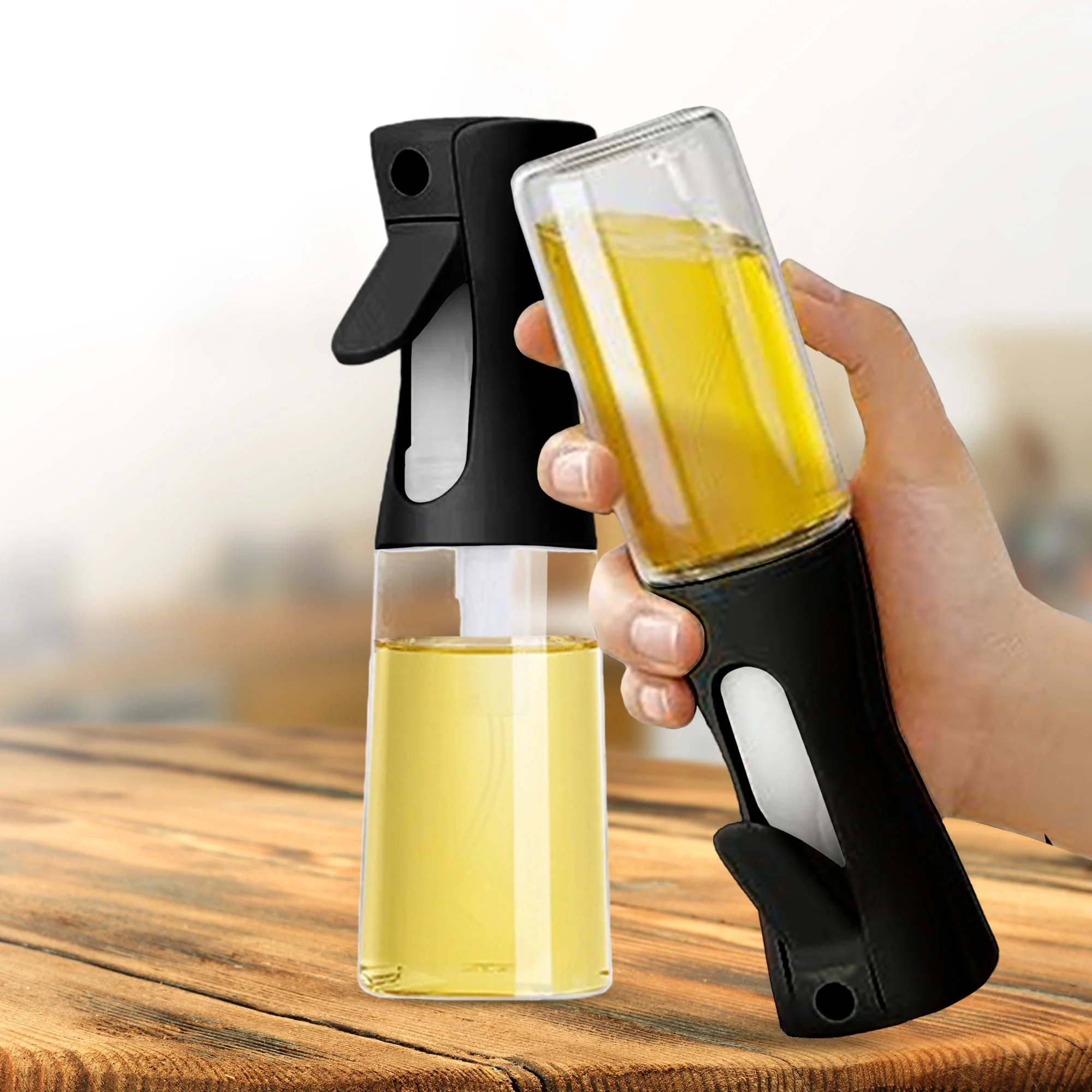 Cheer Collection Set of 2 Elegant Glass Oil Sprayer Bottles - Image 4