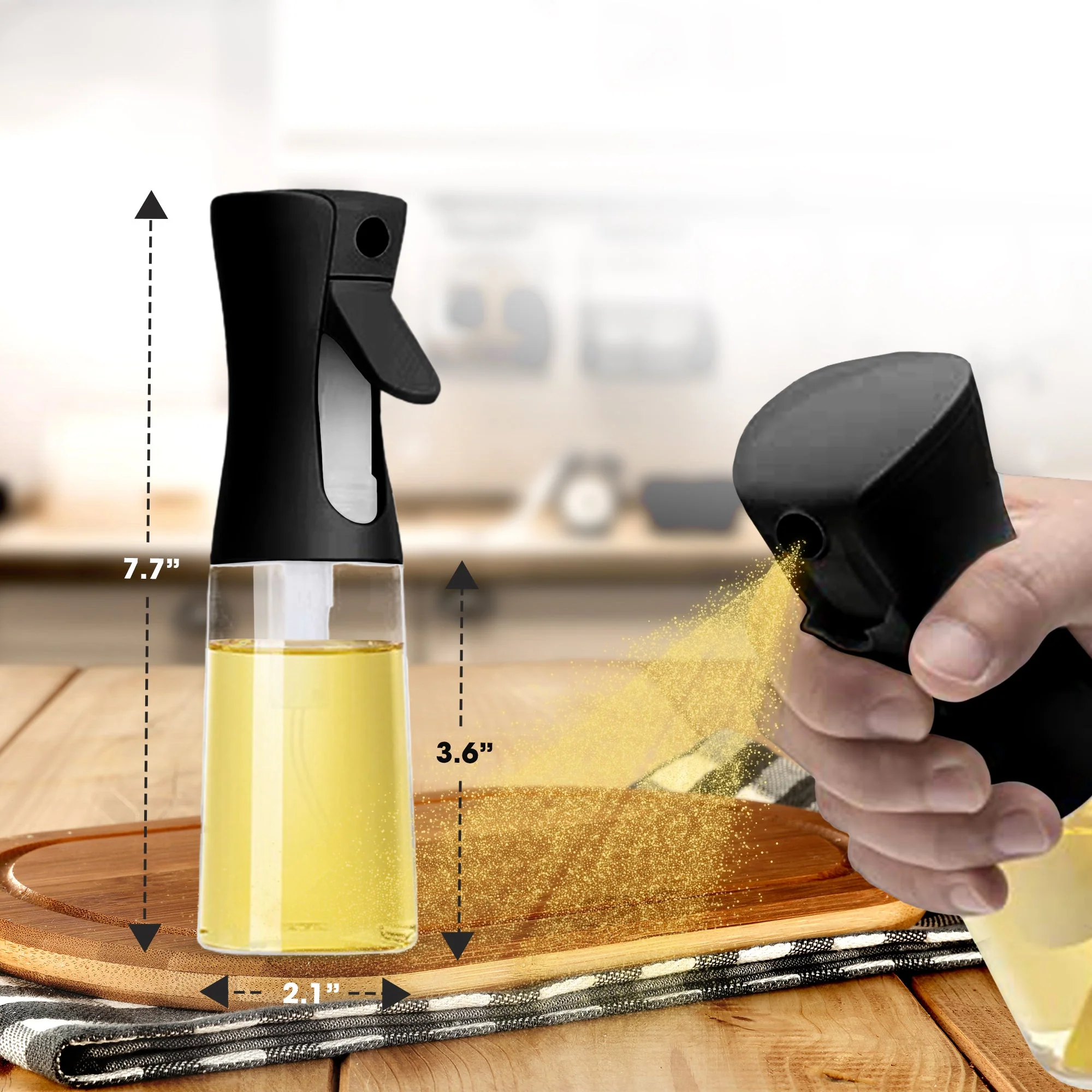 Cheer Collection Set of 2 Elegant Glass Oil Sprayer Bottles - Image 5