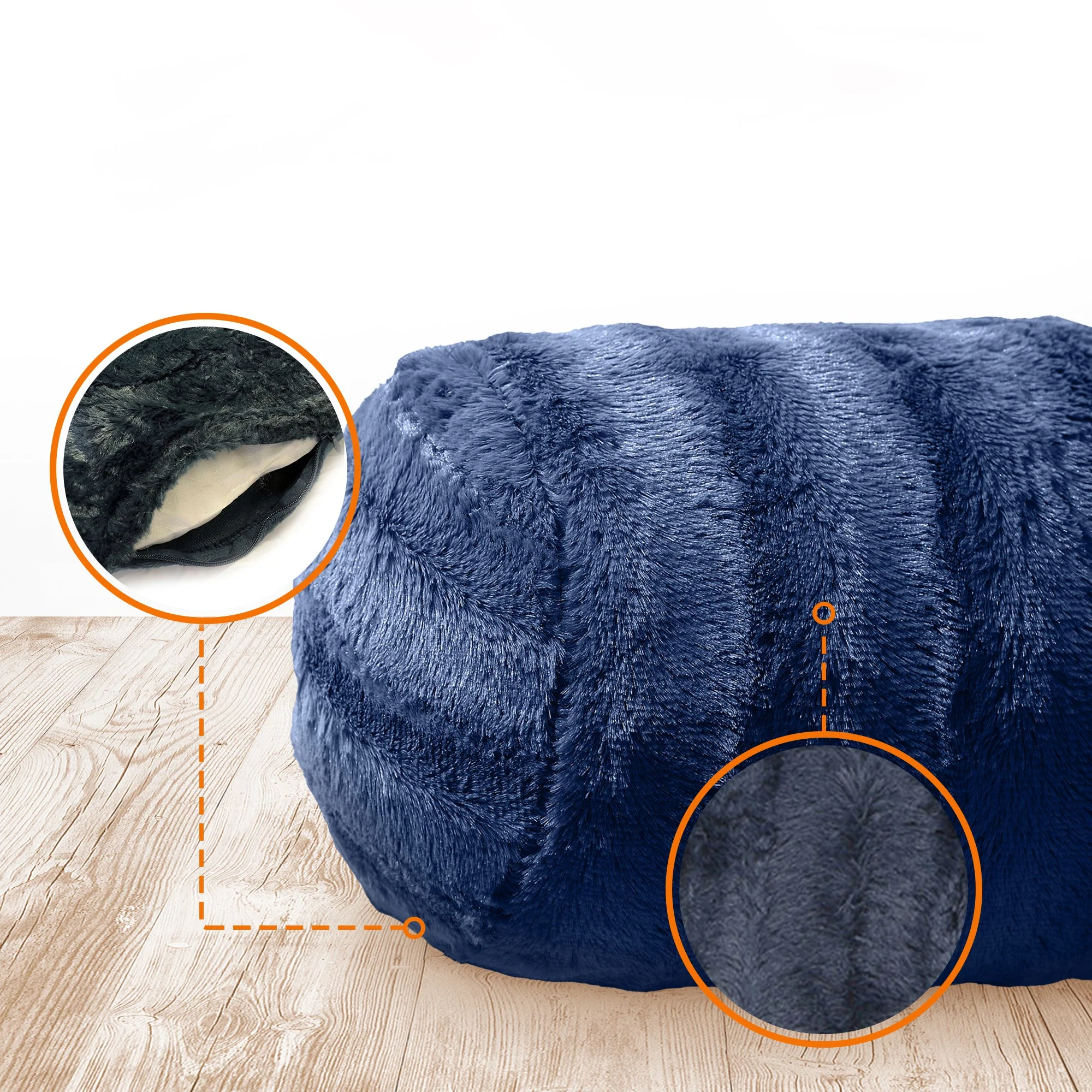 Cheer Collection Set of 2 Faux Fur Bolster Pillows, Decorative Roll Pillow - Image 25