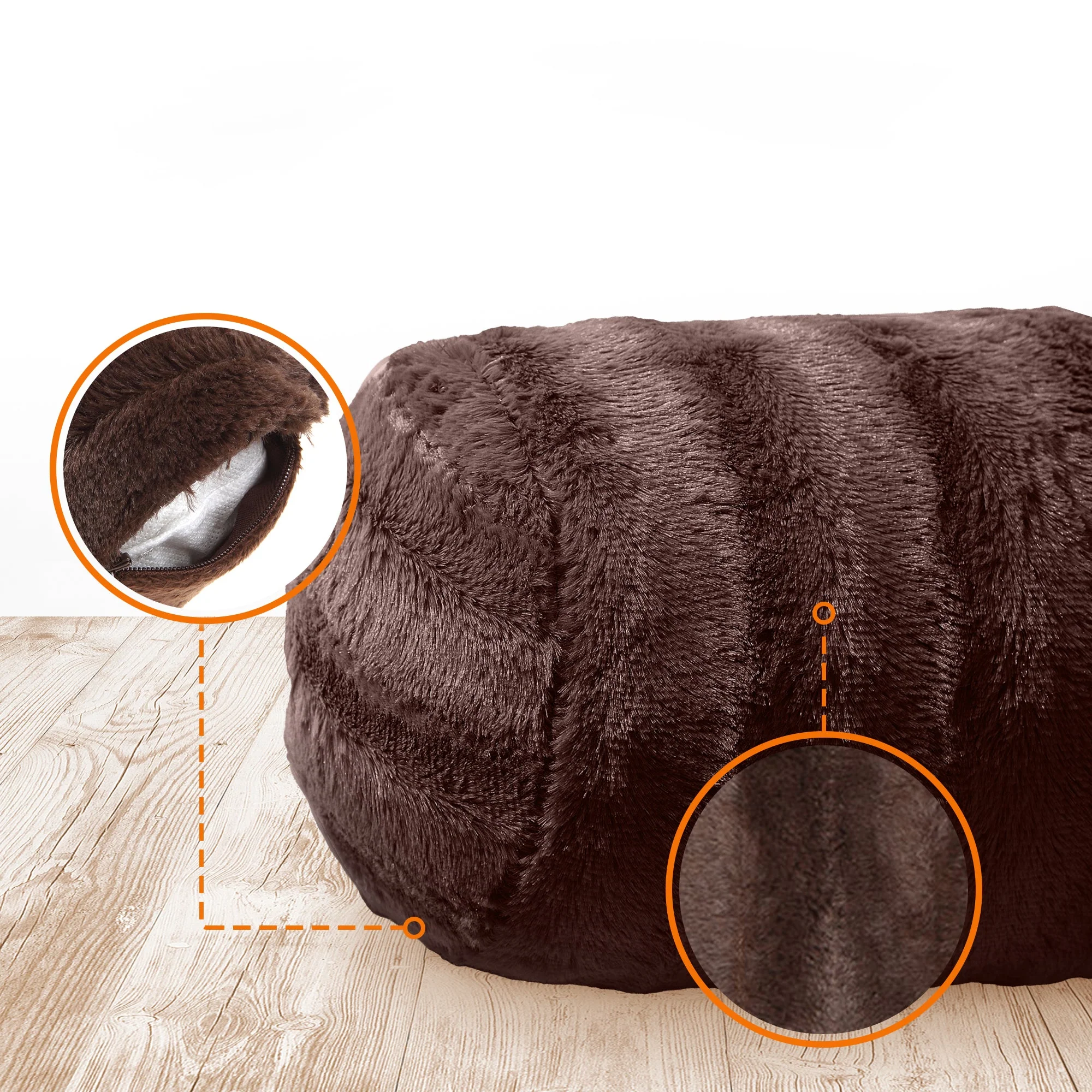 Cheer Collection Set of 2 Faux Fur Bolster Pillows, Decorative Roll Pillow - Image 39