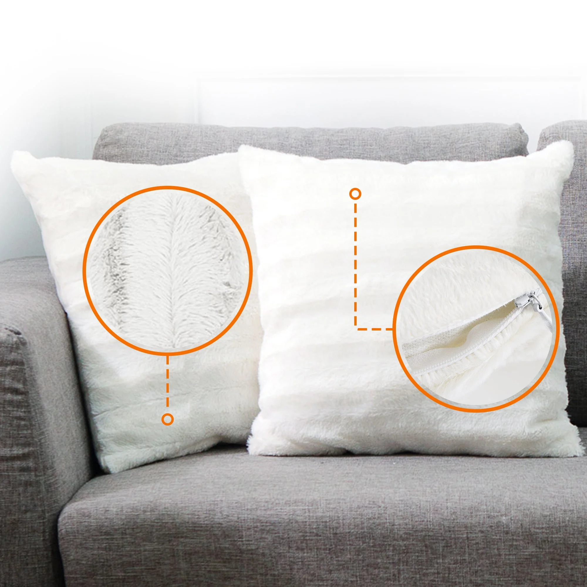 Cheer Collection Set of 2 Faux Fur Throw Pillows 16" x 16" - Image 23