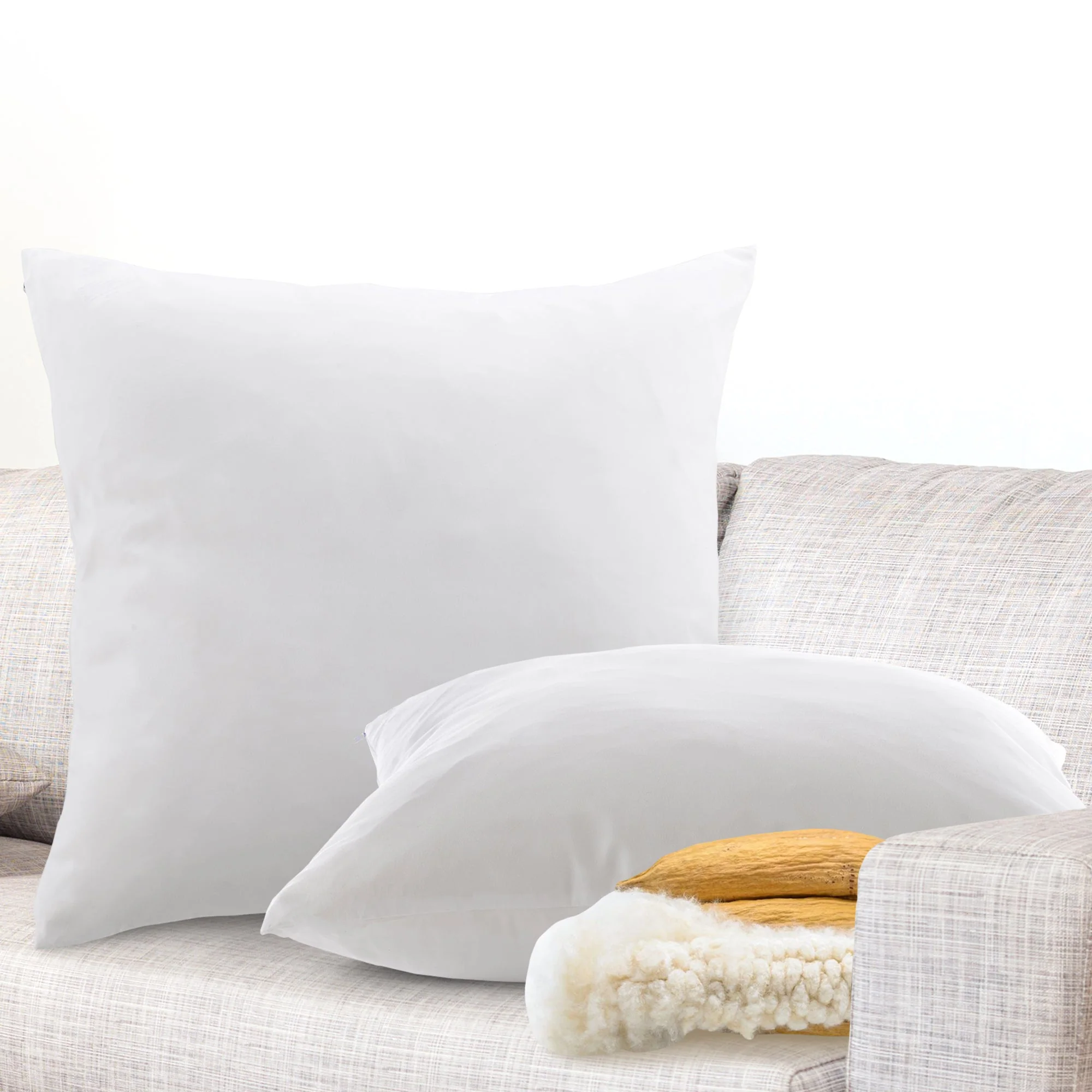 Cheer Collection Set of 2 Natural Kapok Fiber Throw Pillows - Image 40