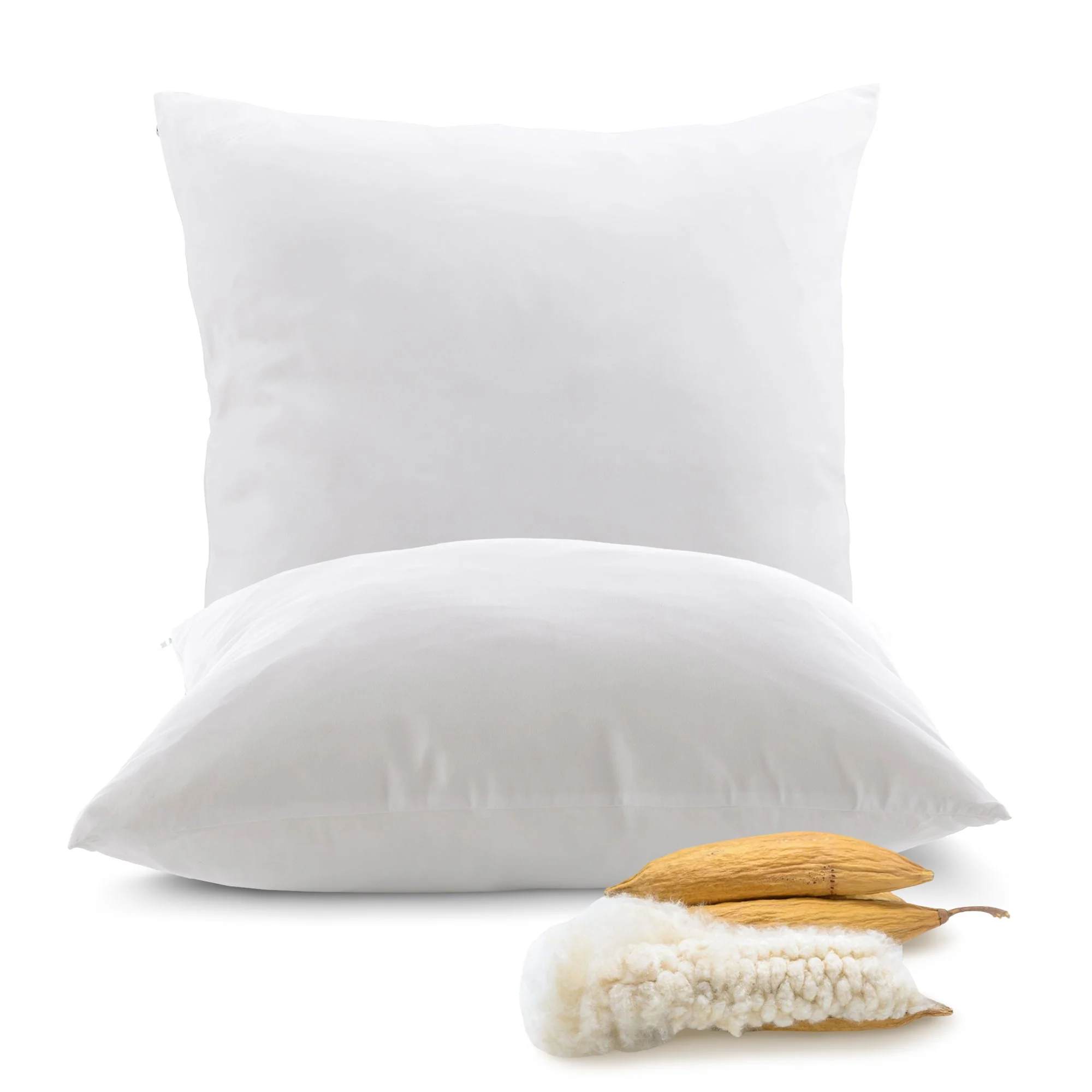 Cheer Collection Set of 2 Natural Kapok Fiber Throw Pillows - Image 9