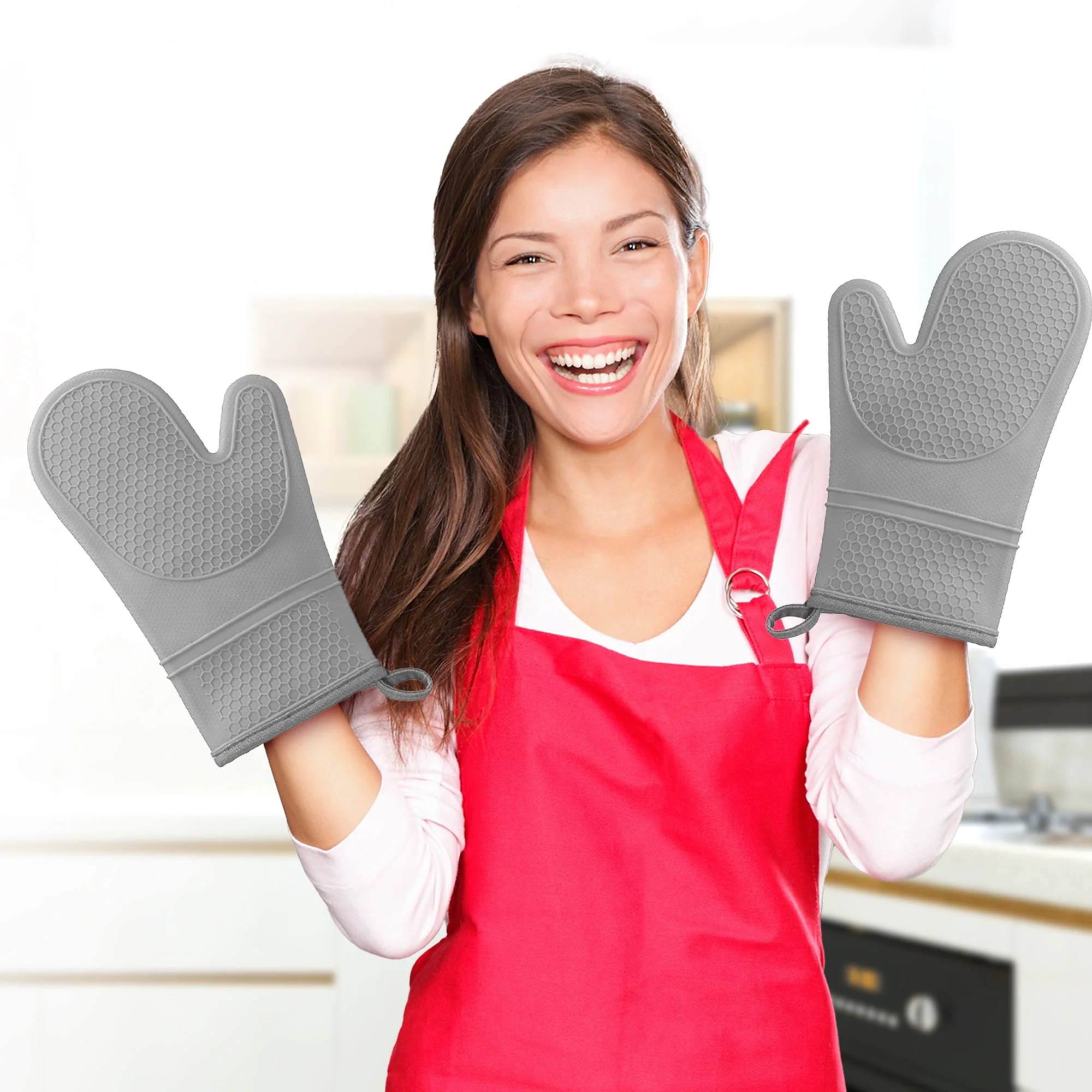 Cheer Collection Set of 2 Premium Silicone Oven Mitts - Image 10